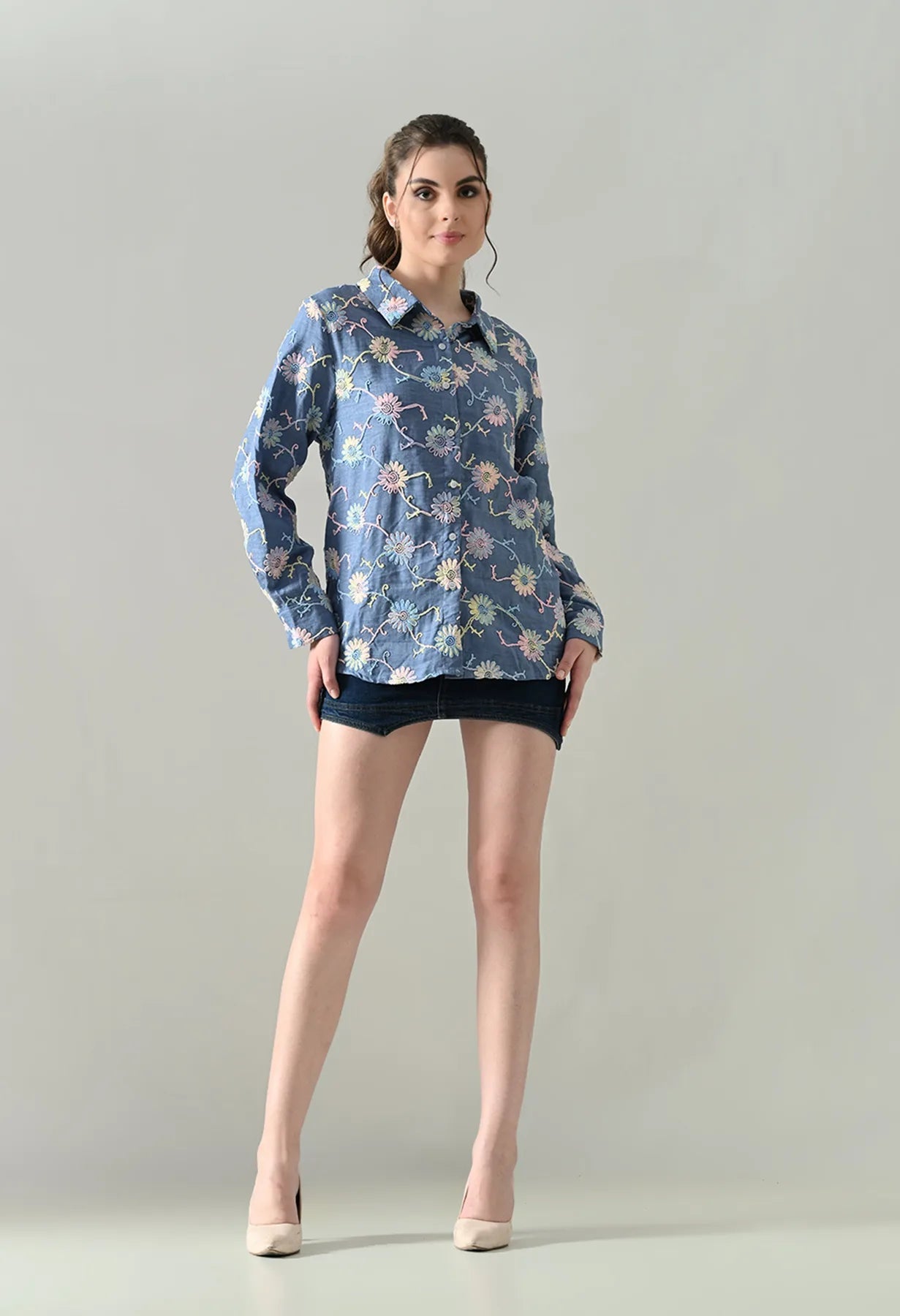 Meadow Bloom Embroidered Shirt