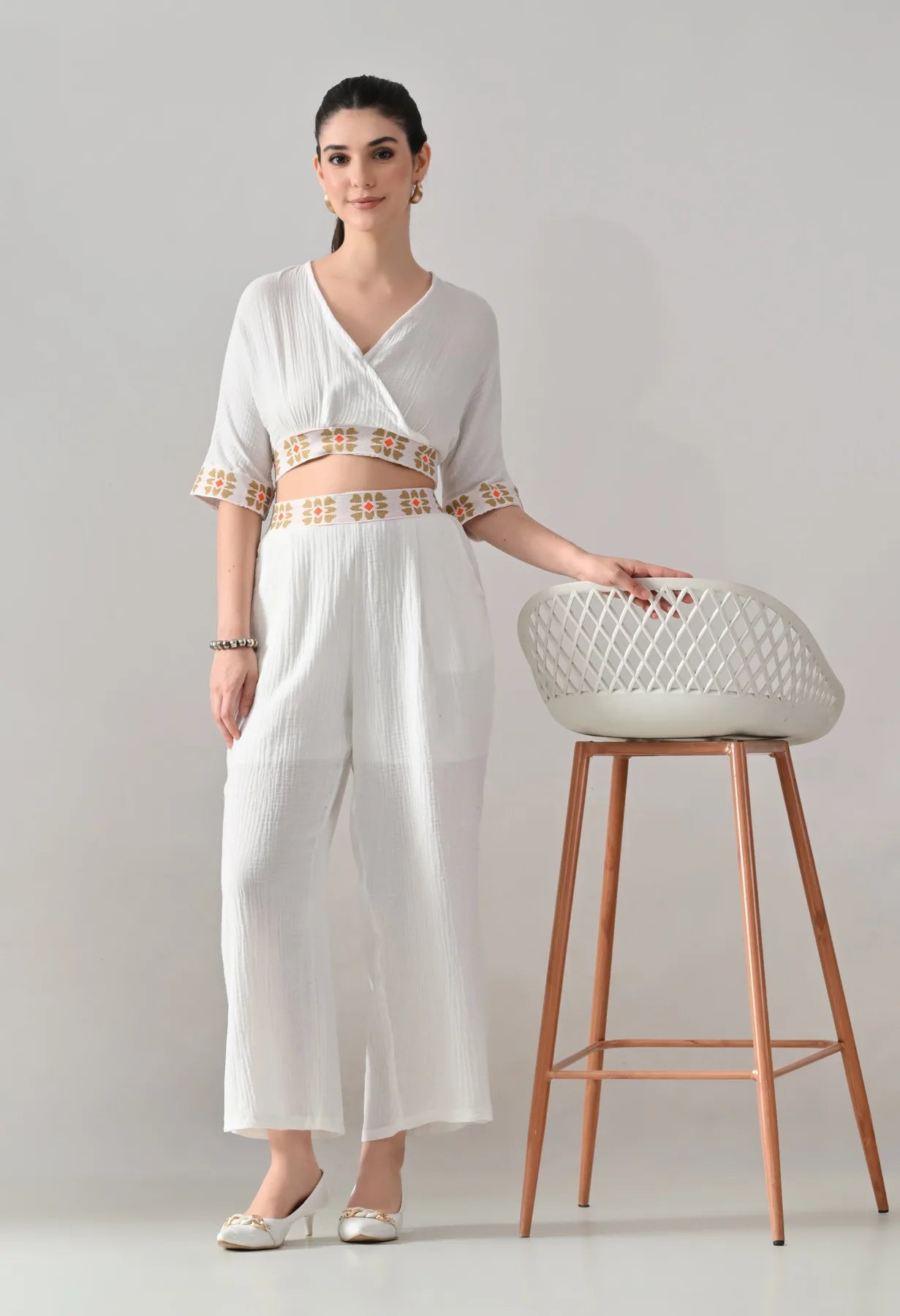 Embroidered Two-Piece Set