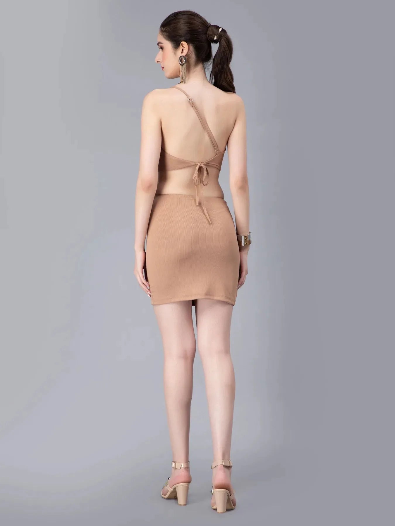 Rib Knit Cut Out Dress