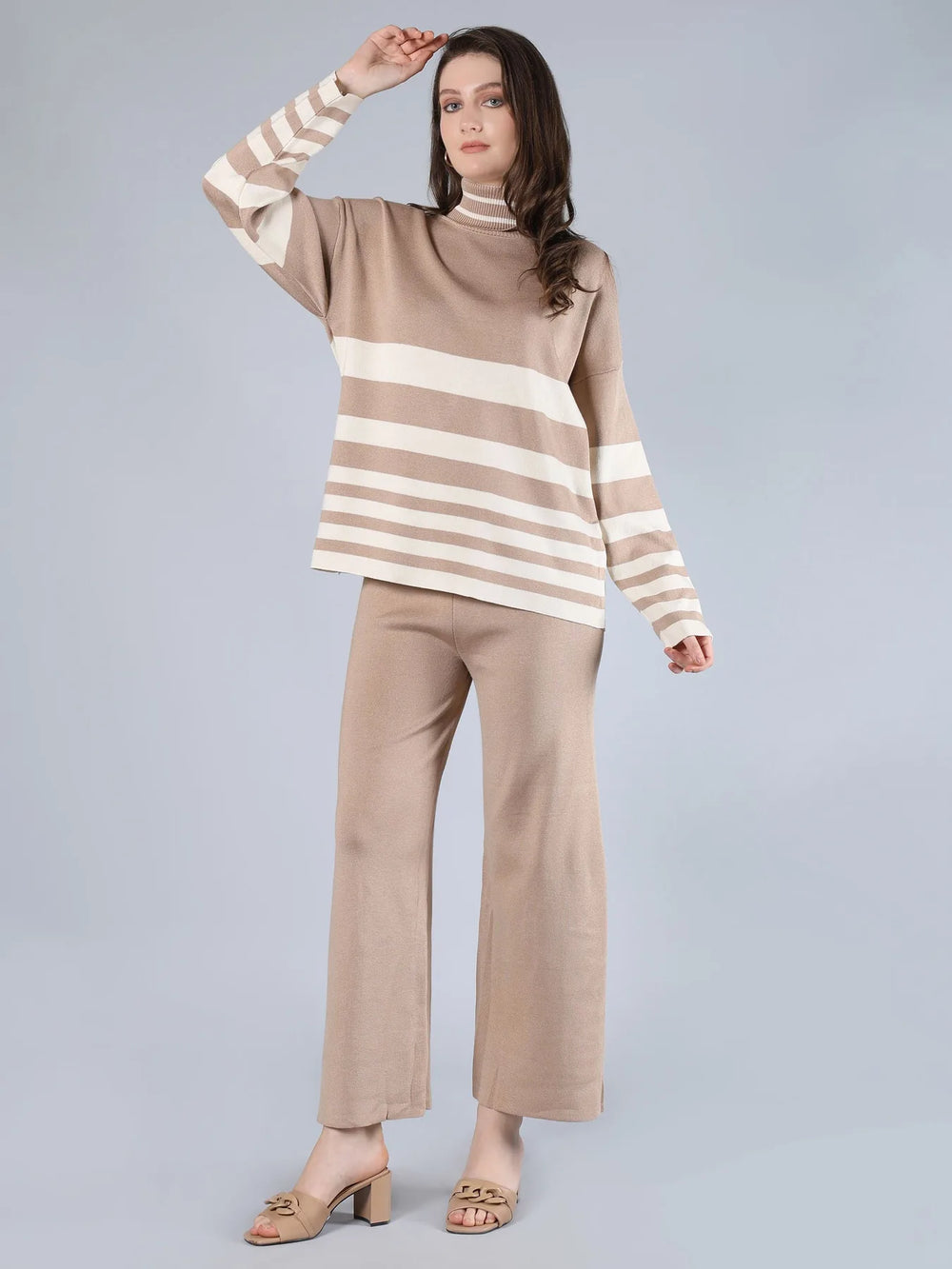 Striped Knitted Two Piece Set