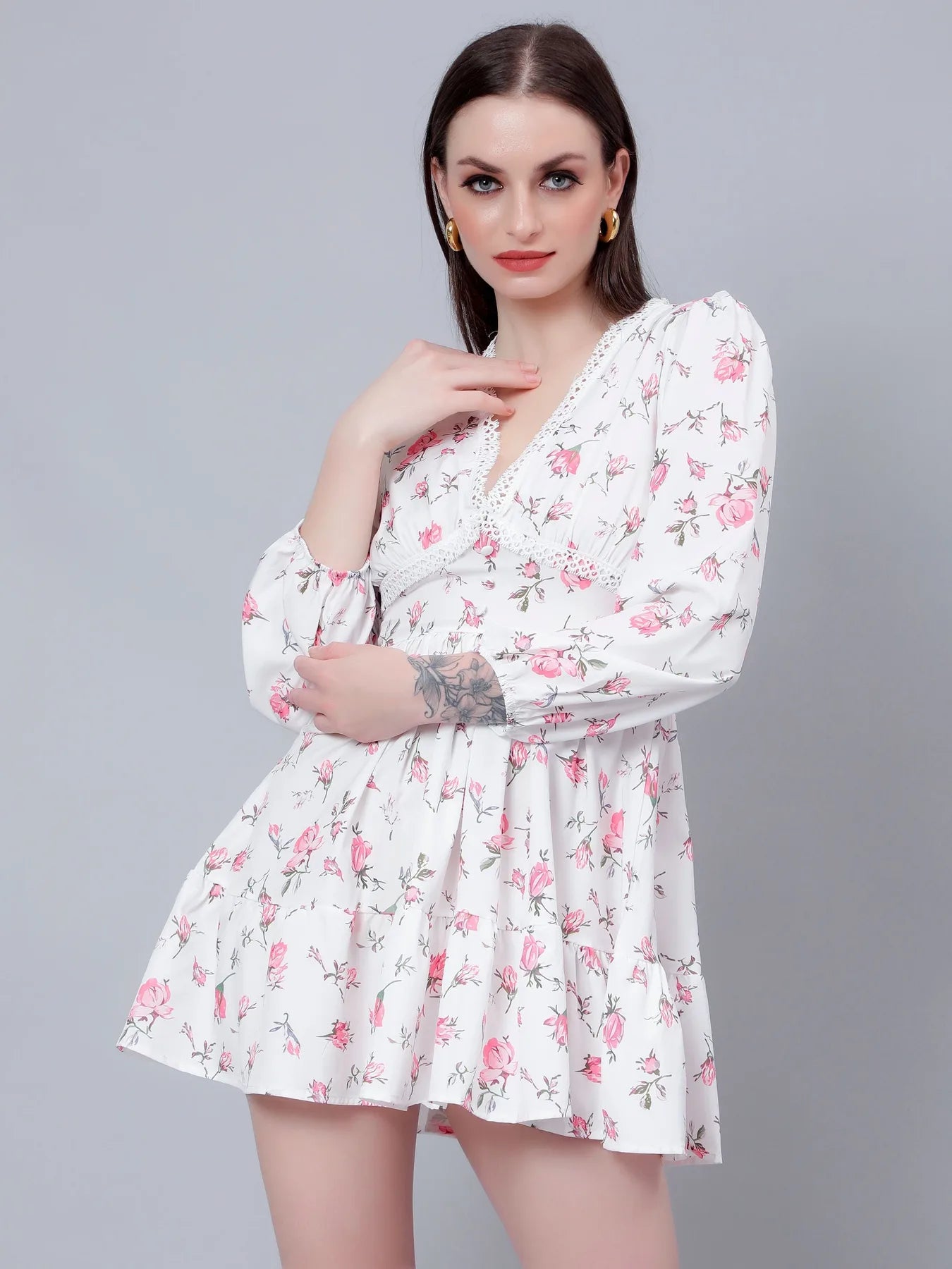 Ditsy Floral Print Mini Dress
