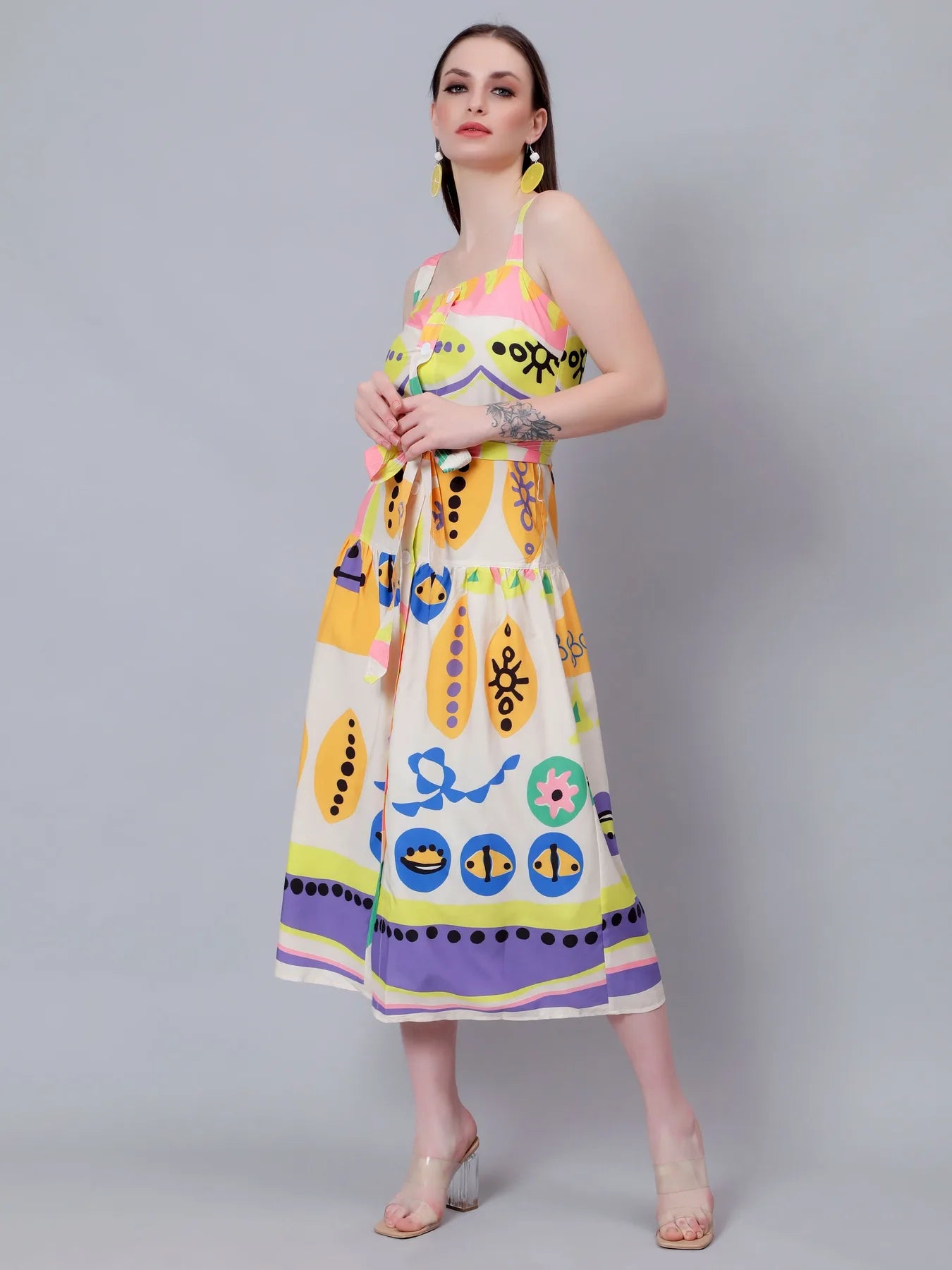 Printed Summer Midi Dress