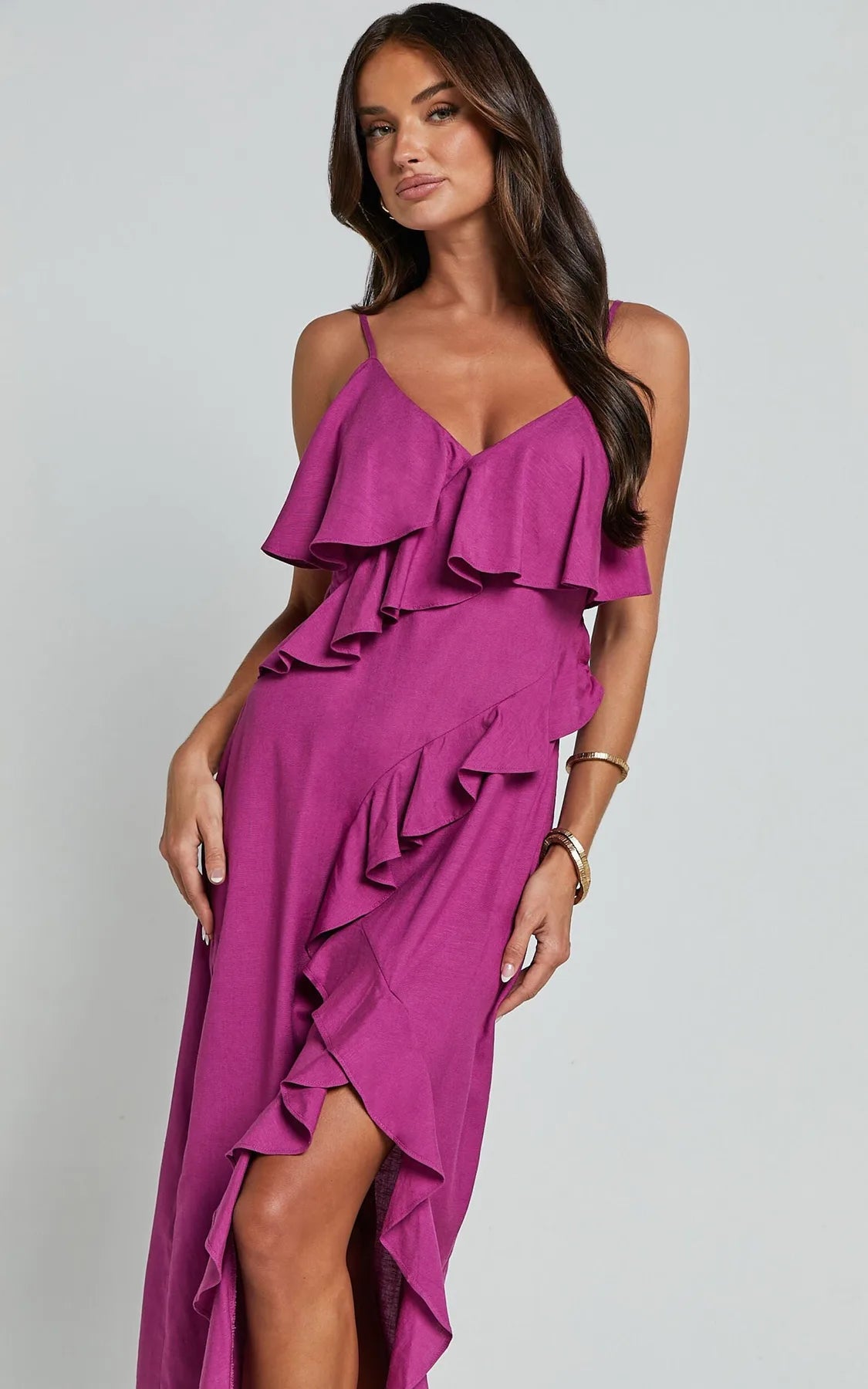 Frill Detail Midi Dress