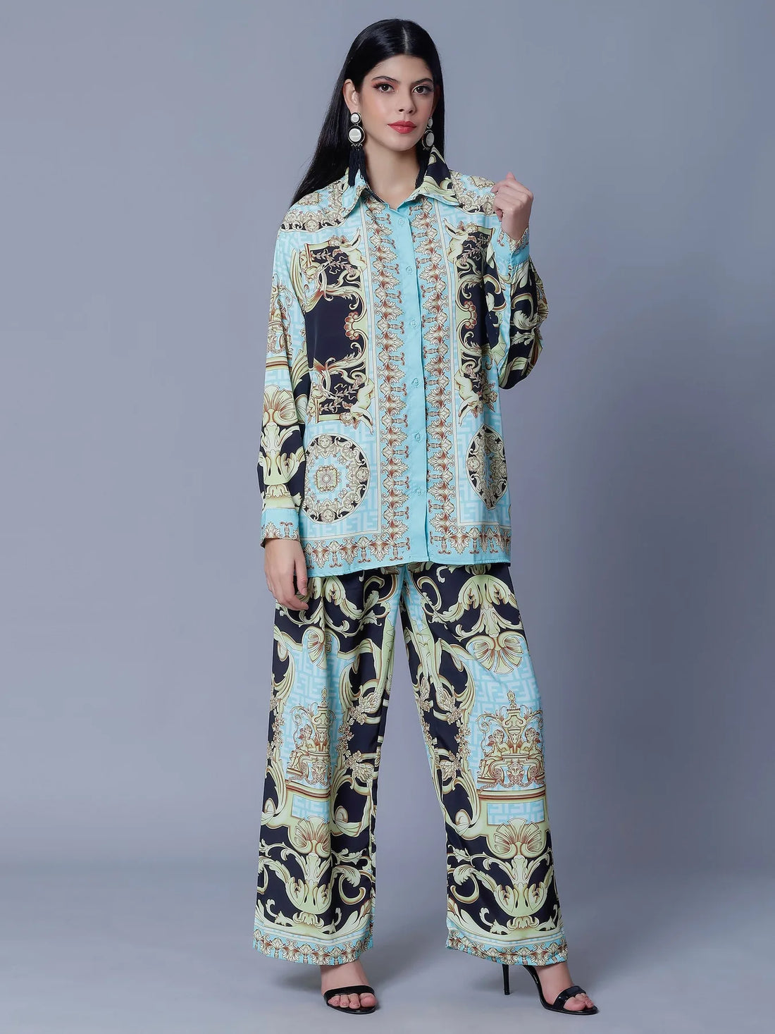 Vintage Printed Two-Piece Set