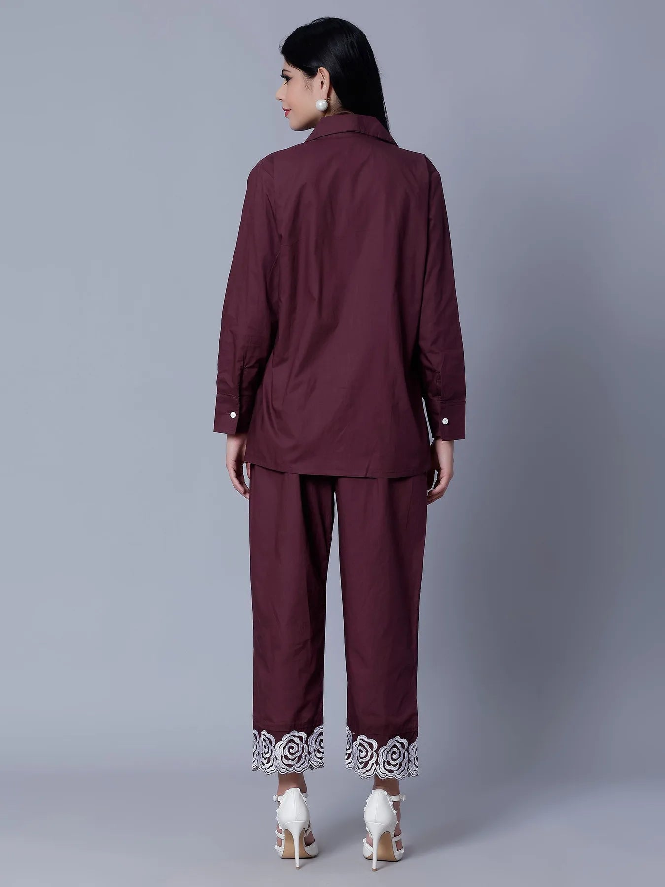 Flower Embroidery Two-Piece Set