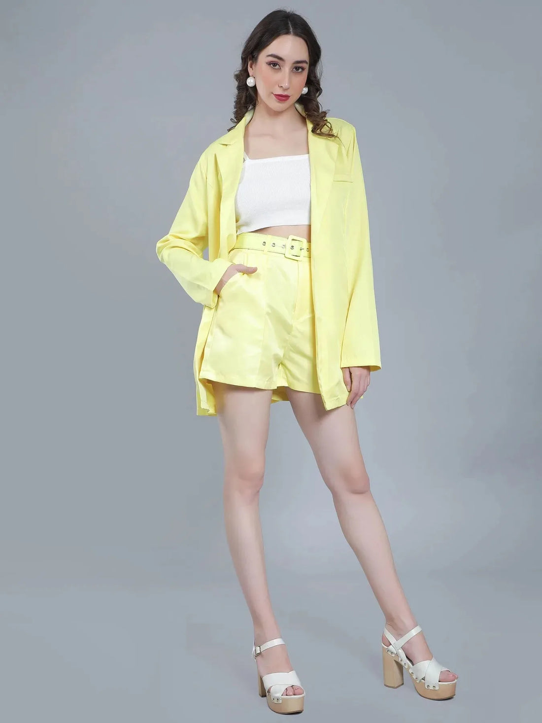 Lapel Collar Two-Piece Set