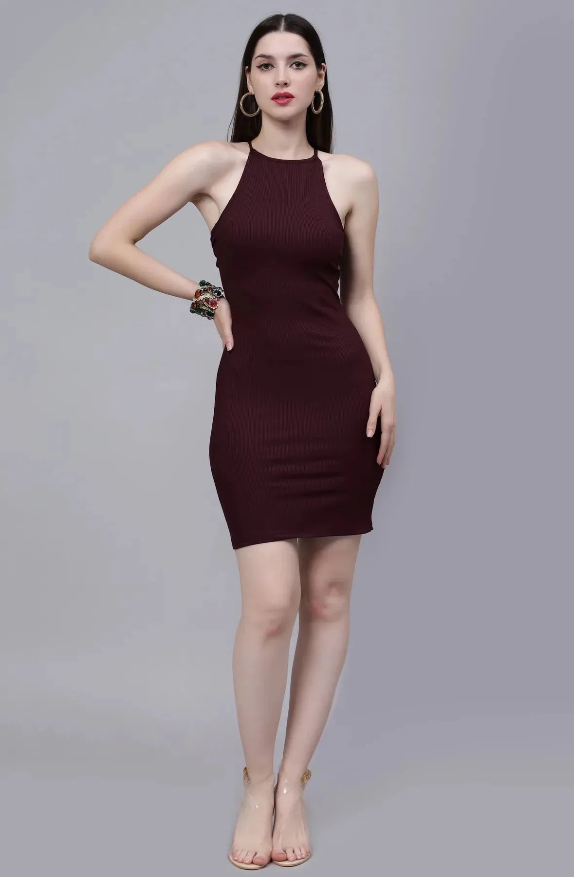 Sexy Bodycon Halter Short Dress