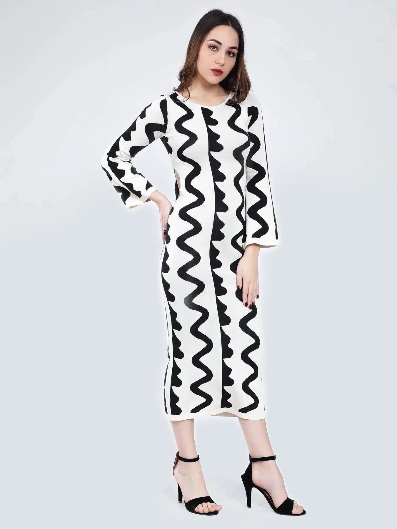 Flat Knit Body Hugging Dress