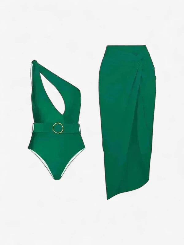 Belted Monokini With Sarong