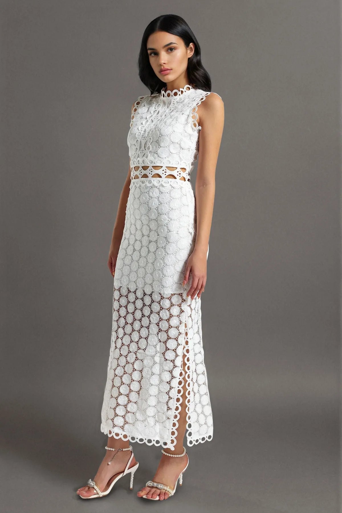 Lace Sleeveless Maxi Dress
