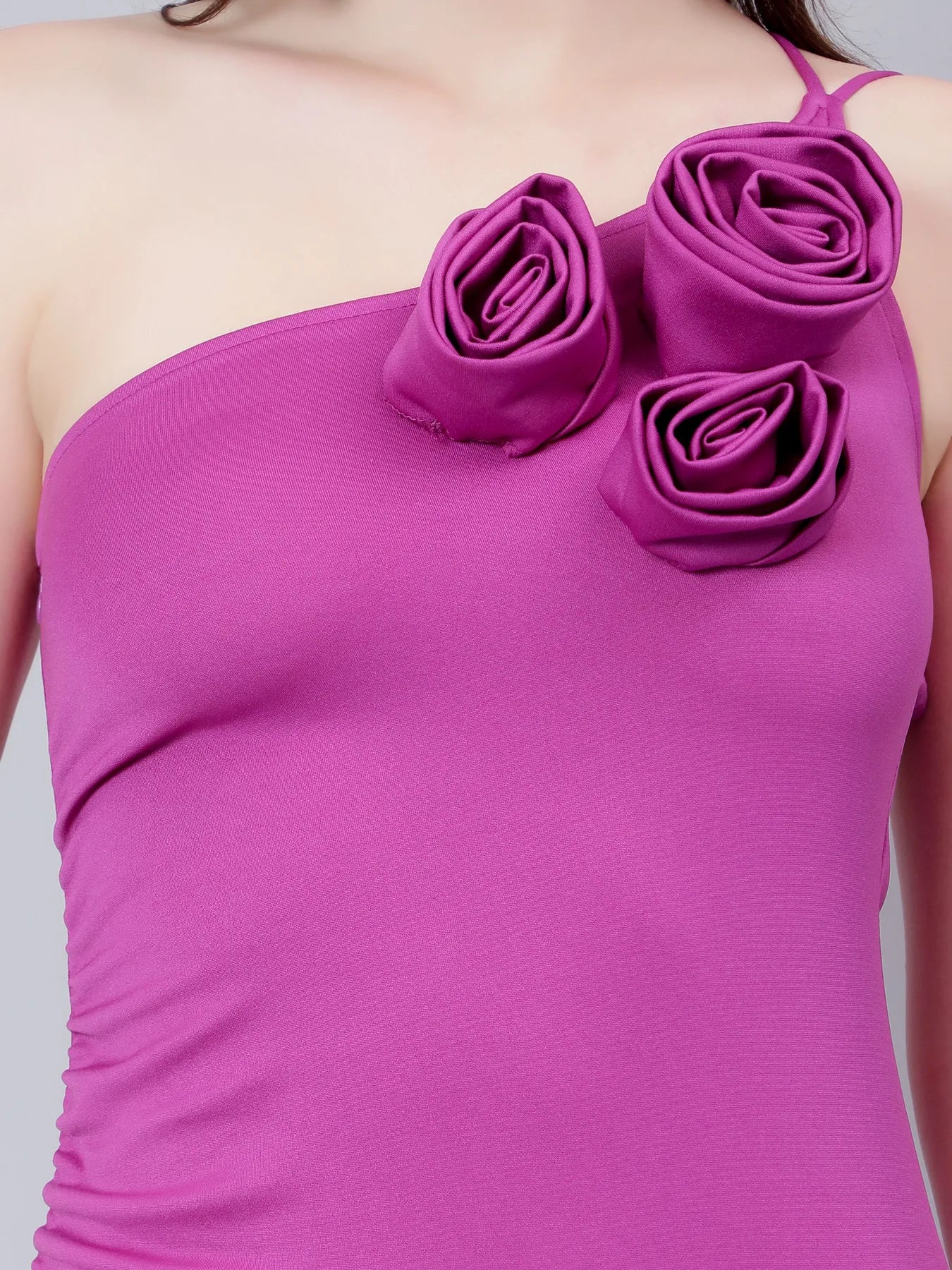 Off-Shoulder Flower Midi Dress