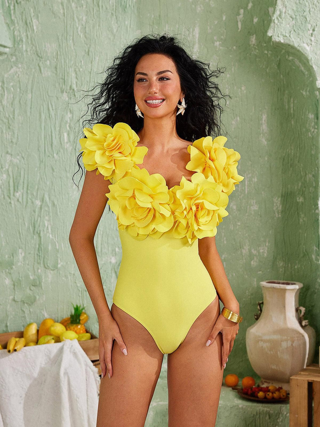 Flower Monokini With Skirt