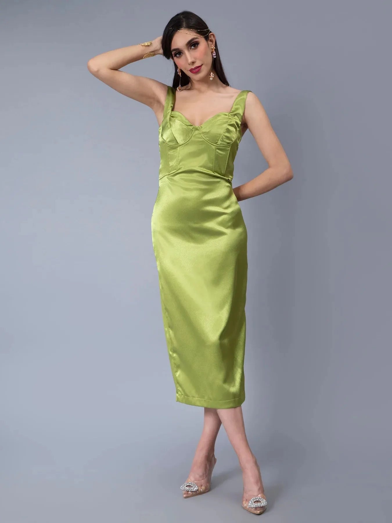 Bra Cups Satin Dress