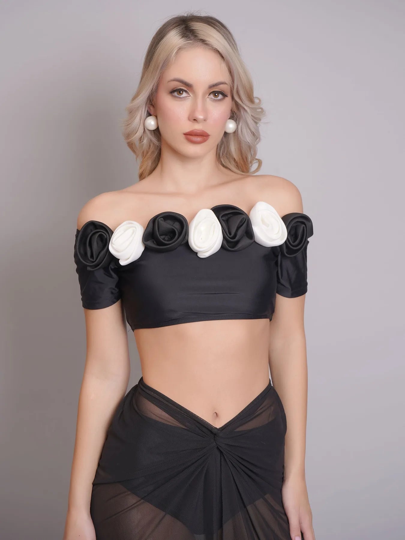 Off-Shoulder Bikini Set With Sarong