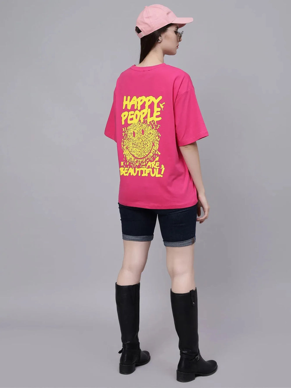 Smiley Oversized Cotton T-Shirt