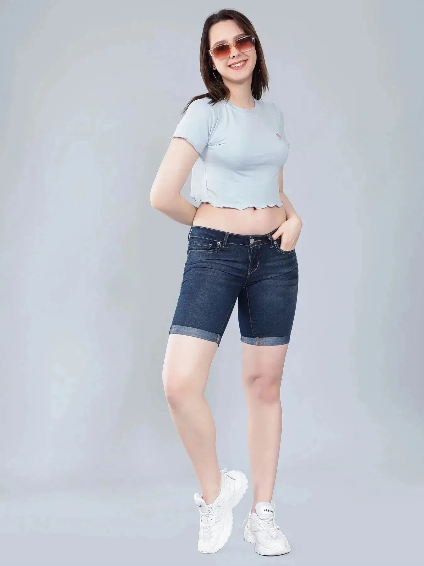 Strawberry Embroidery Crop Tee