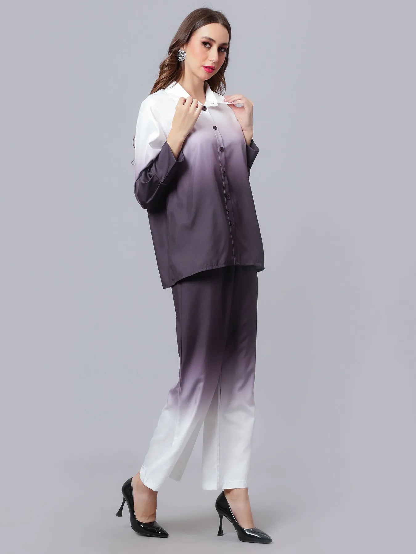Gradient Brown Two-Piece Set