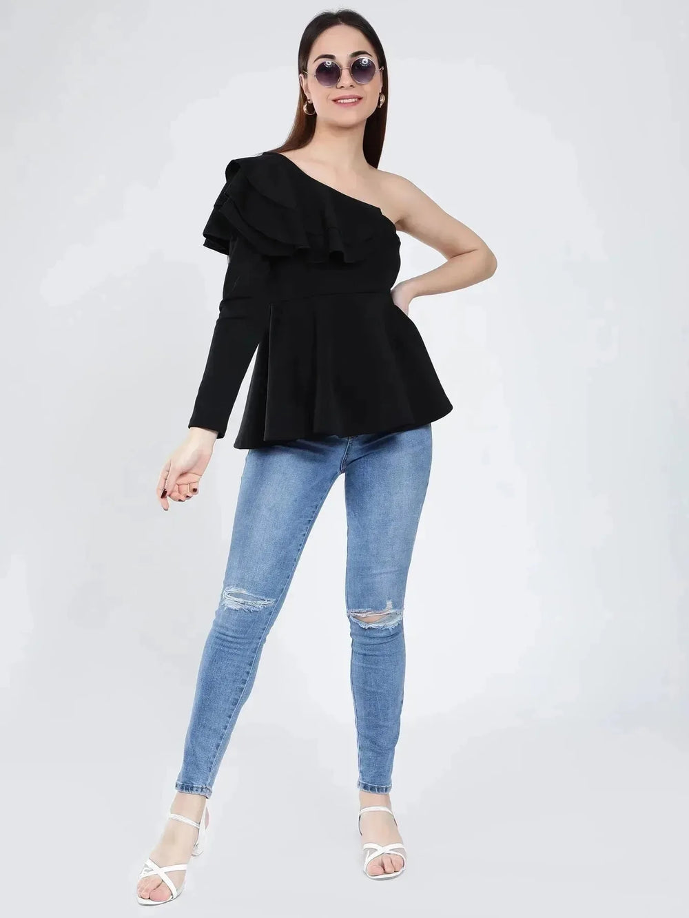 Off-Shoulder Peplum Blouse
