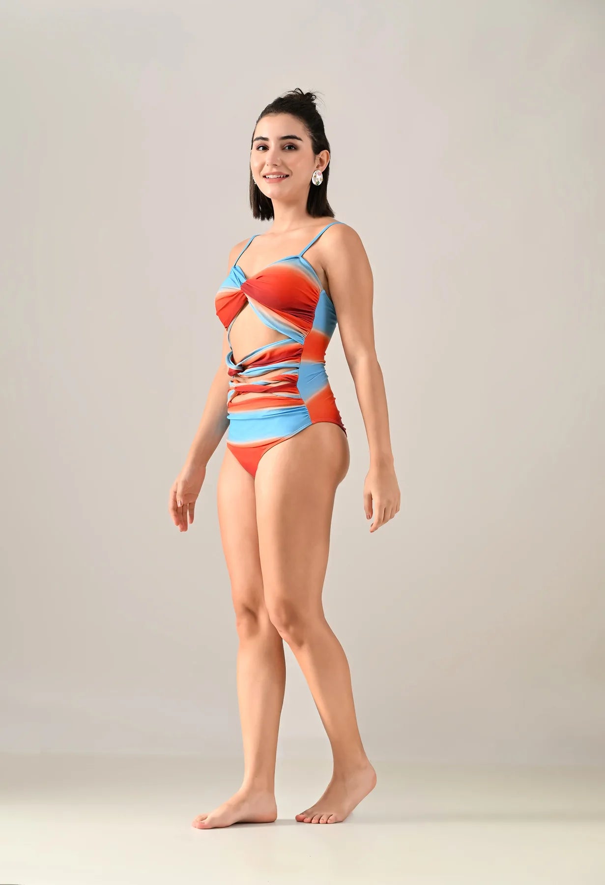 Sunset Splash Monokini With Skirt