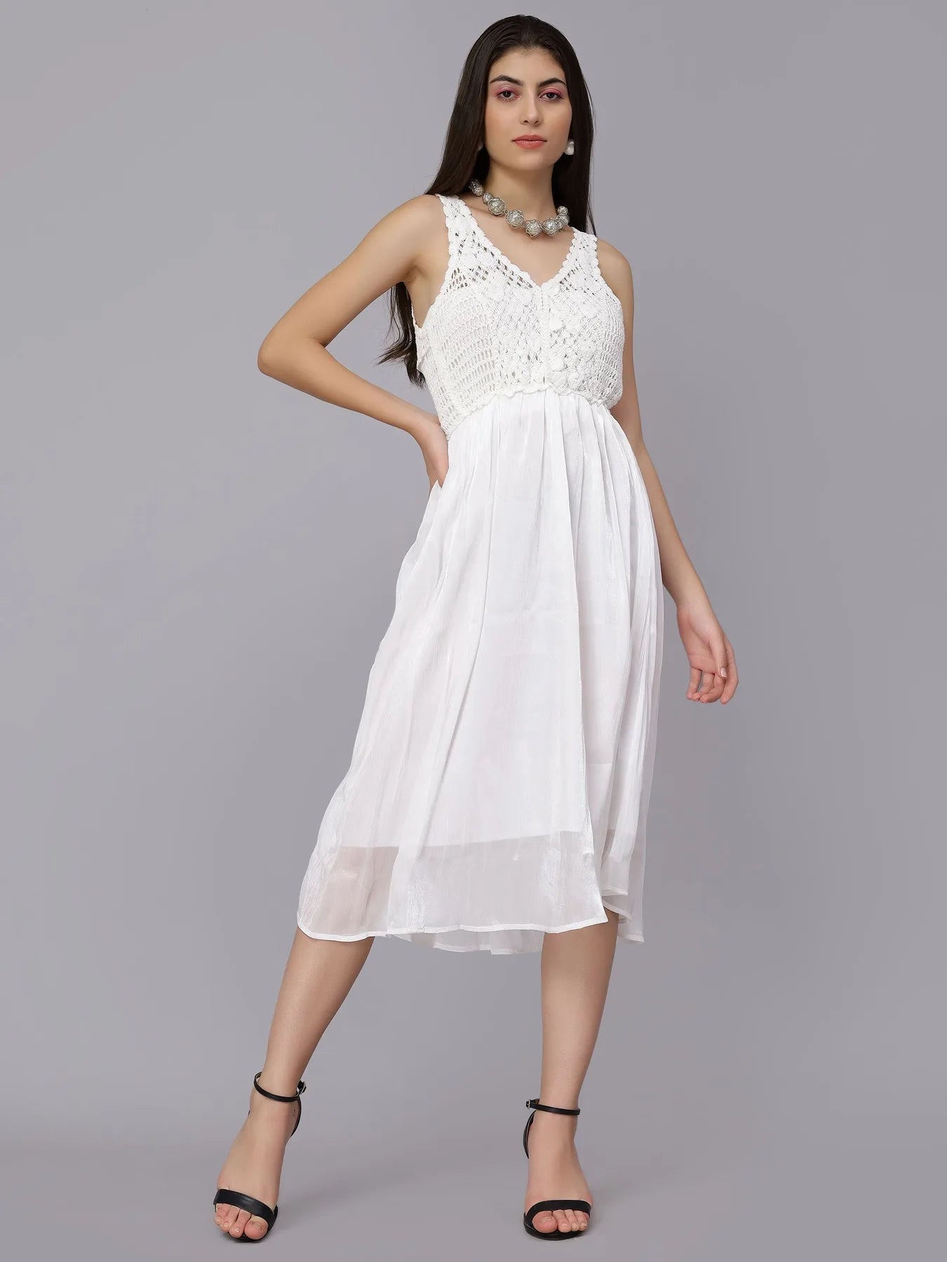 Summer Crochet Midi Dress