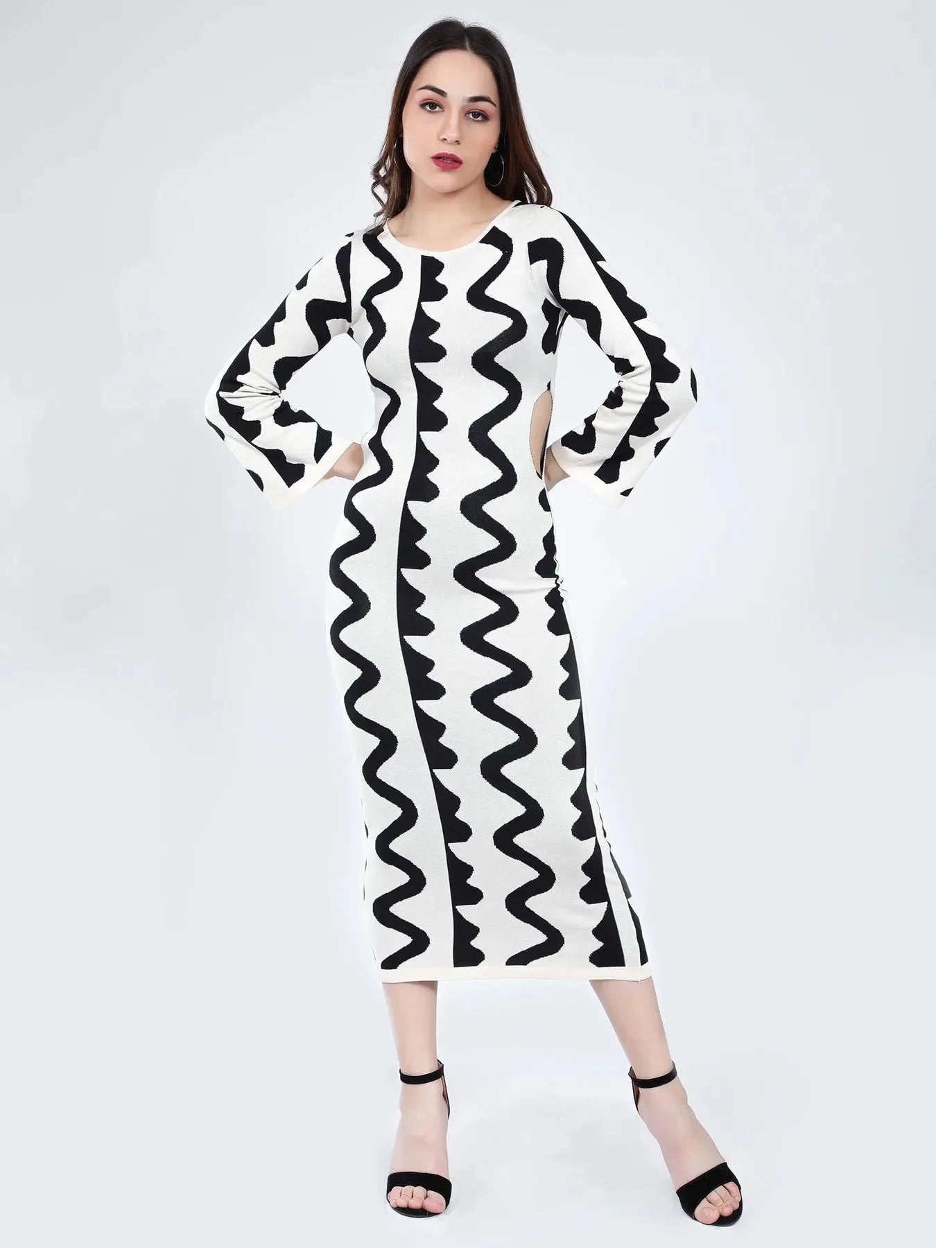 Flat Knit Body Hugging Dress