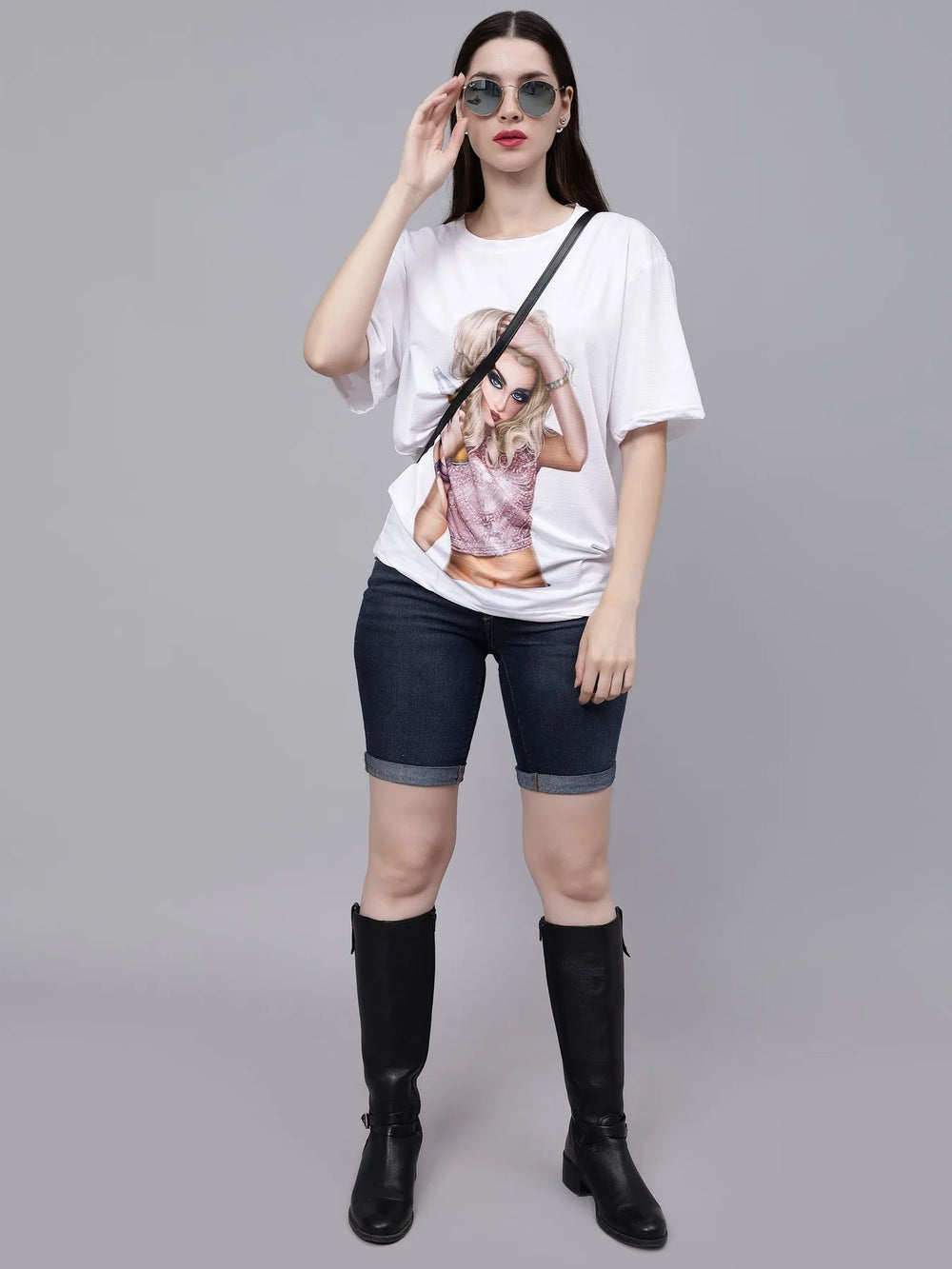 Stylish Girl Graphic Oversized T- Shirt