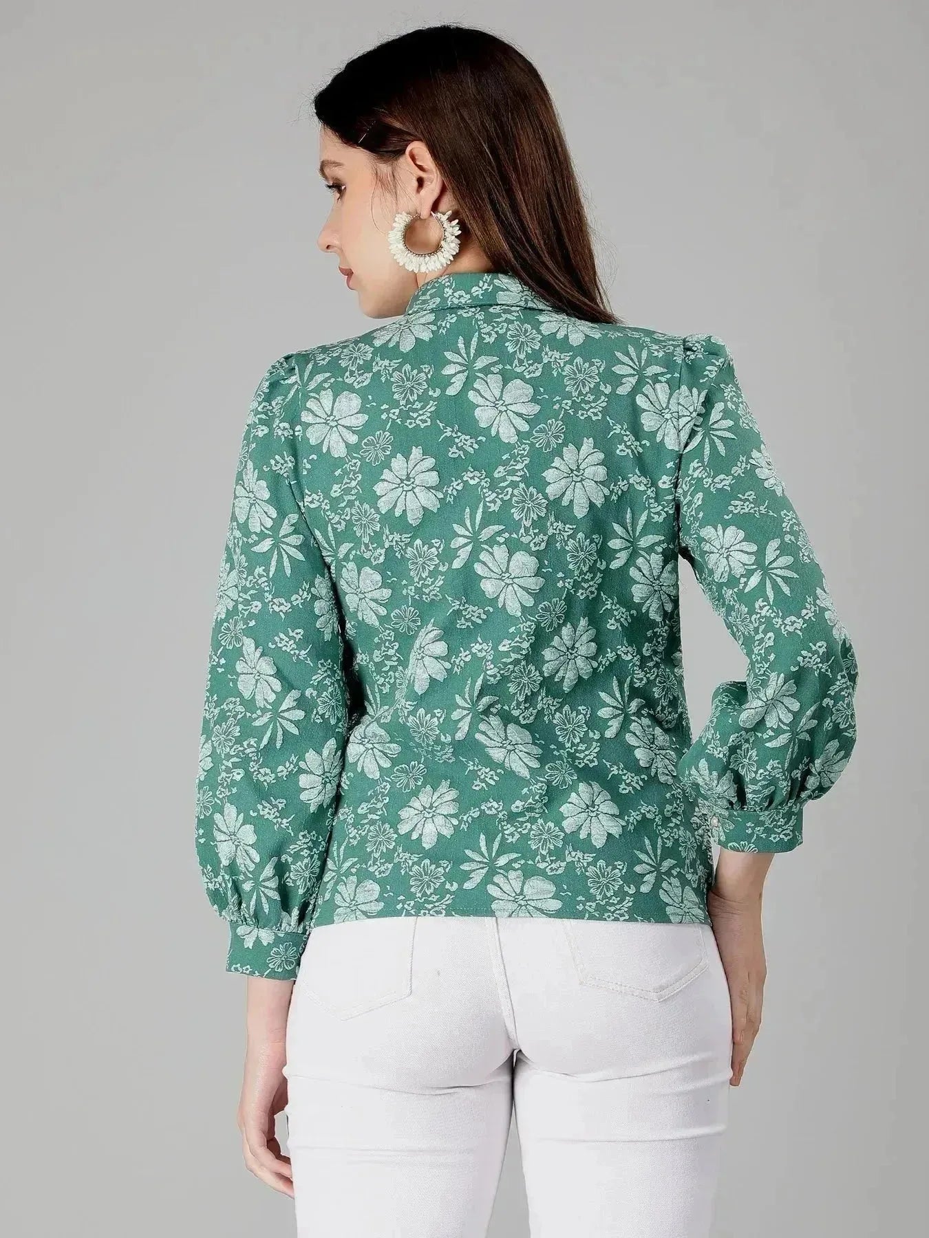 Pearl Beading Jacquard Shirt