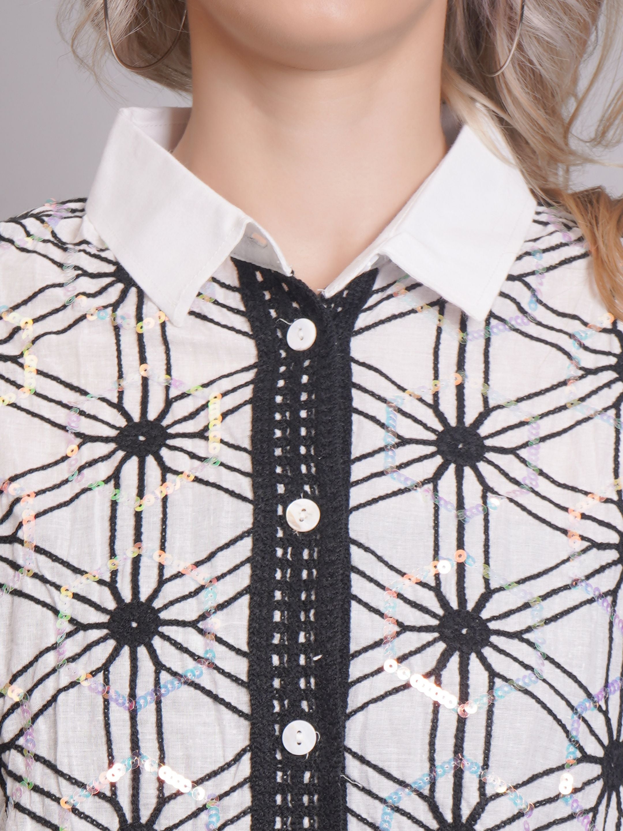 Chain Stitch Embroidered Shirt