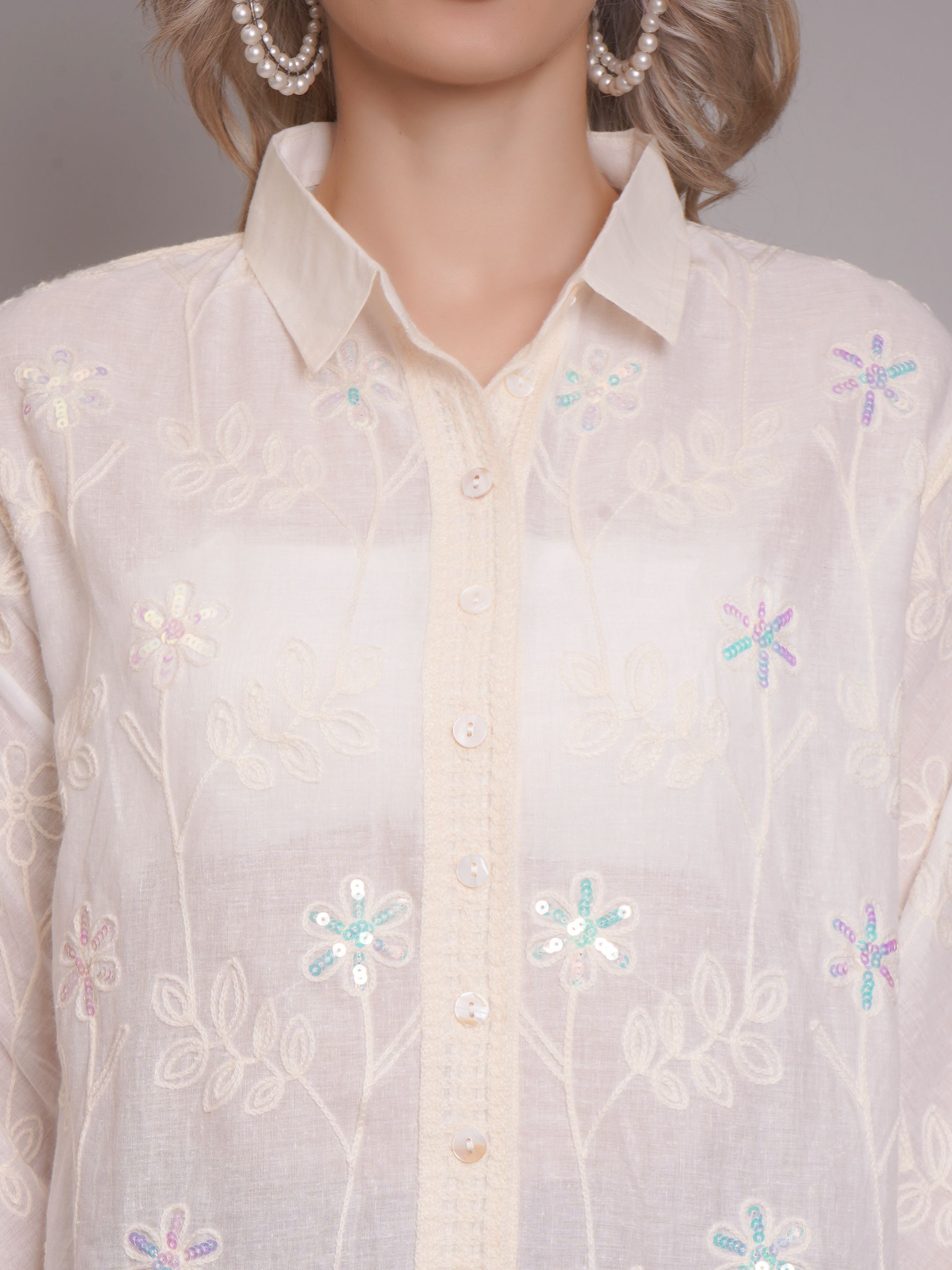 Chain Stitch Embroidered Shirt