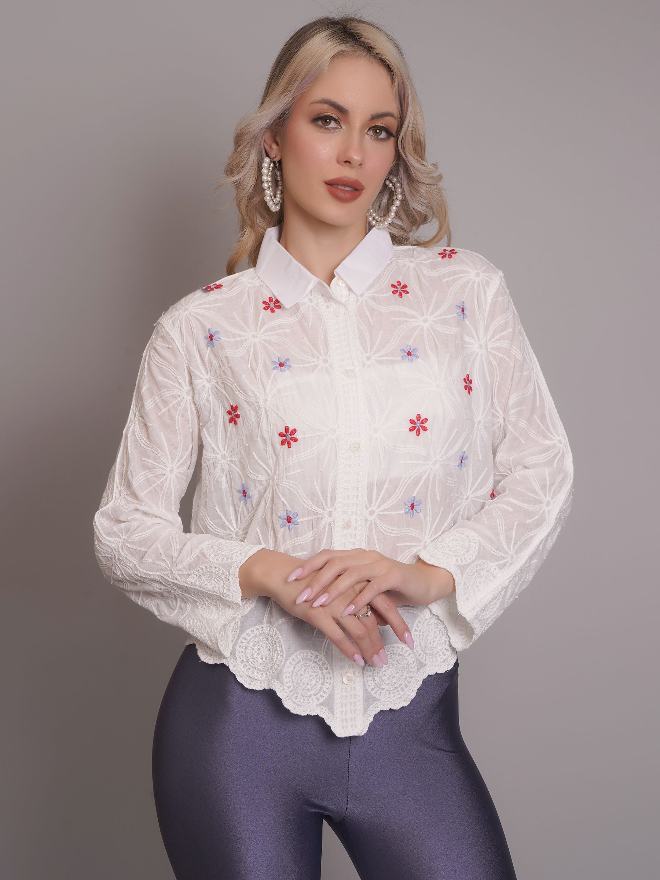 Chain Stitch Embroidered Shirt