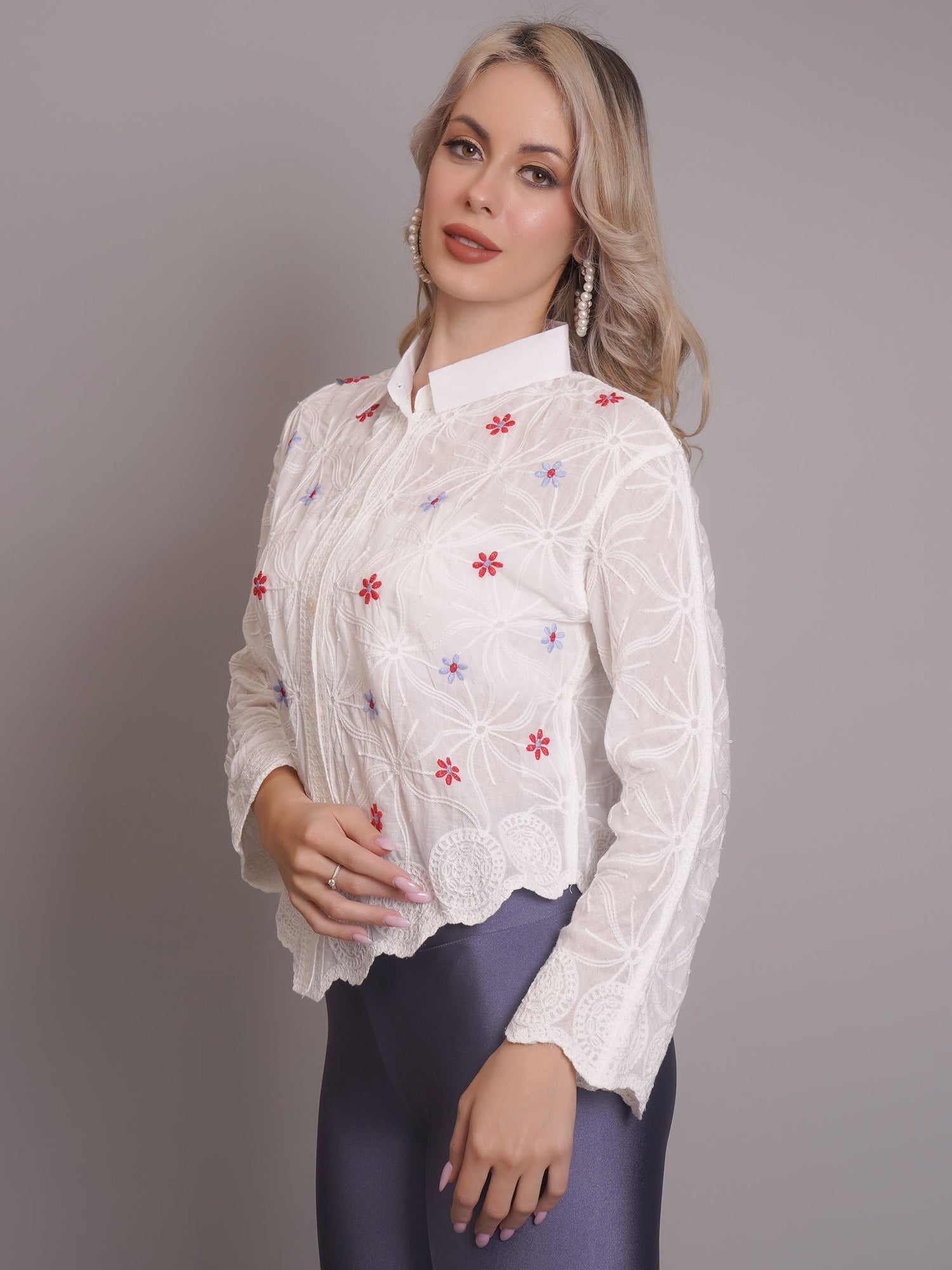 Chain Stitch Embroidered Shirt