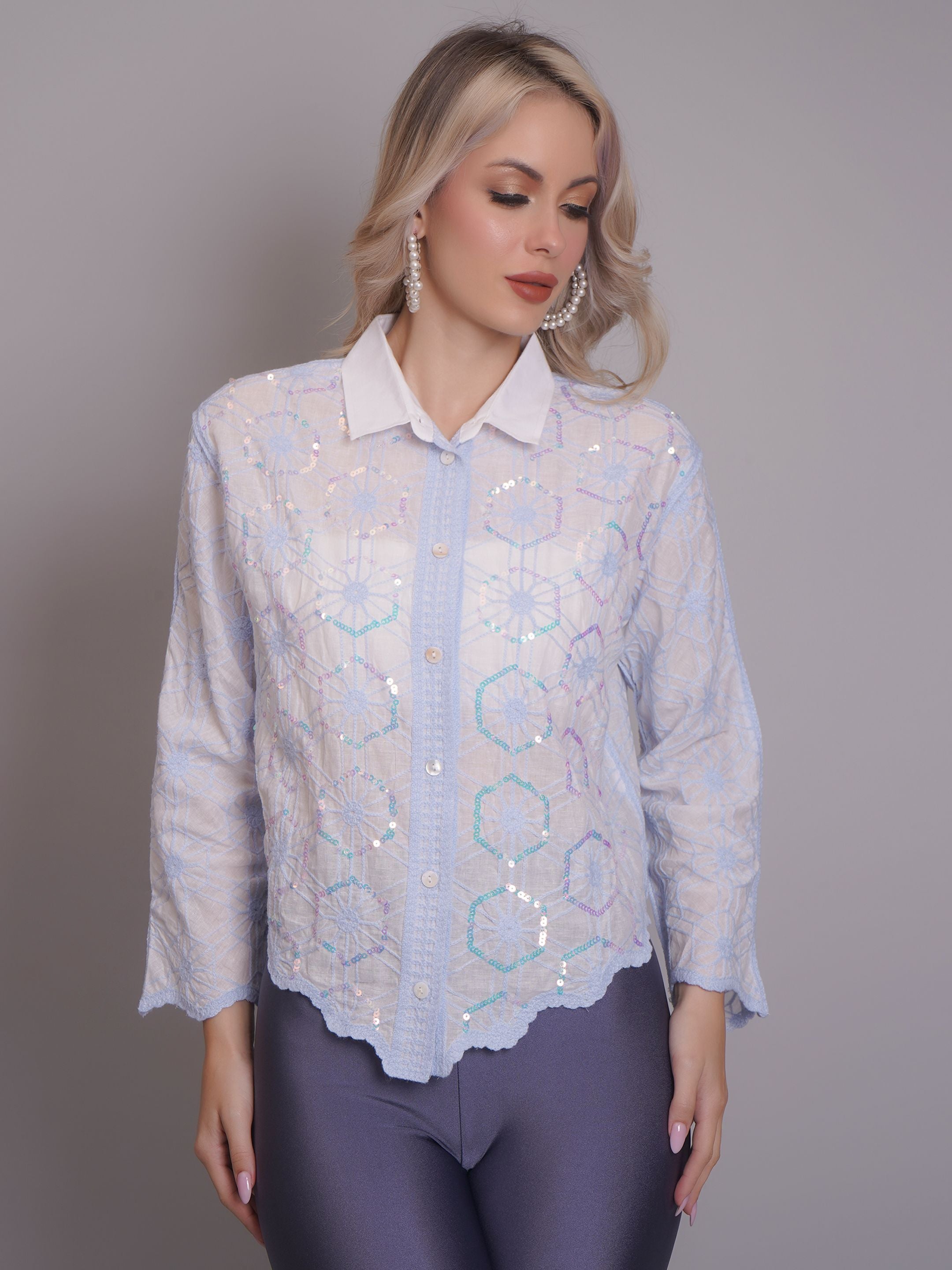 Chain Stitch Embroidered Shirt
