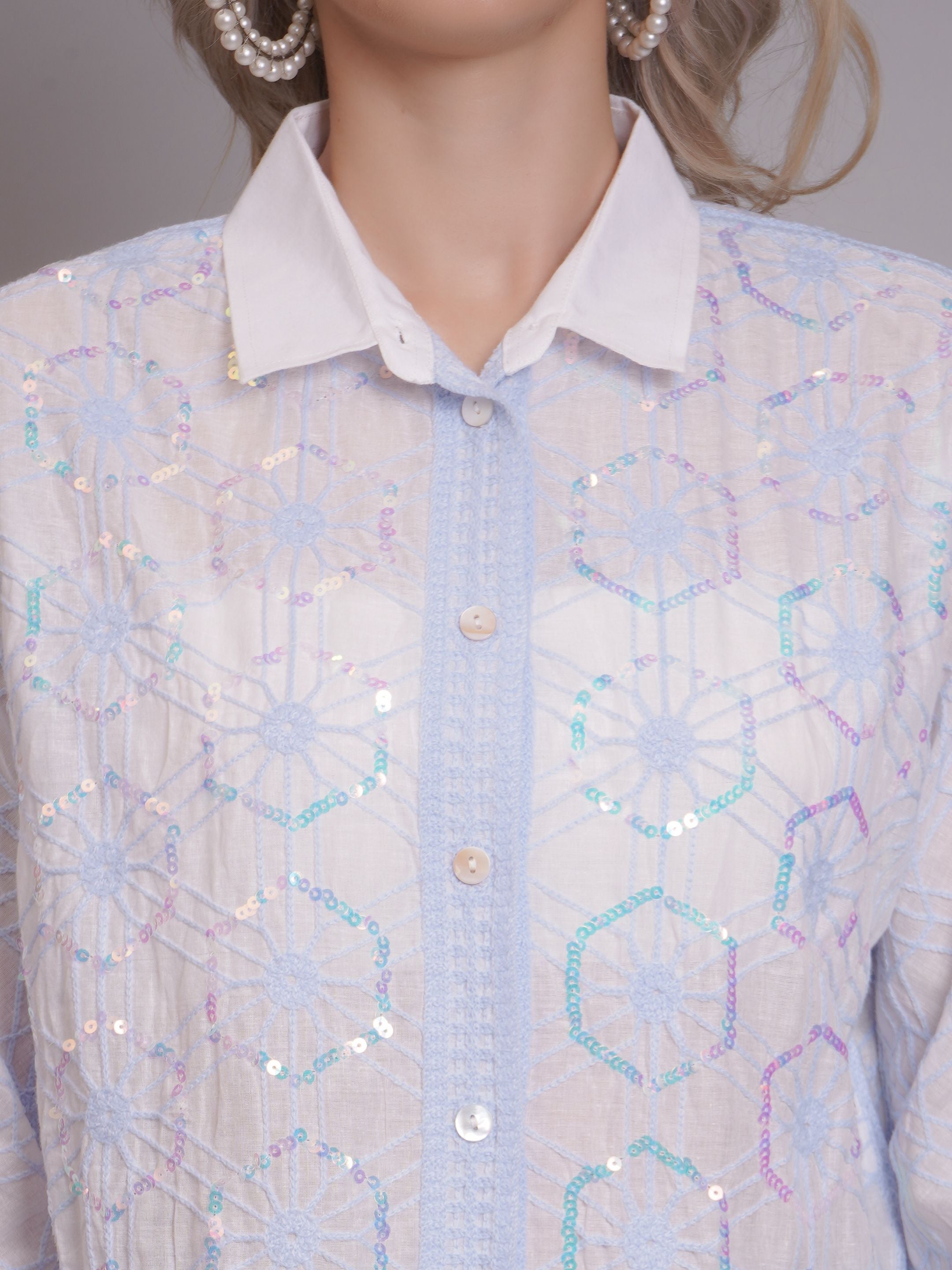 Chain Stitch Embroidered Shirt