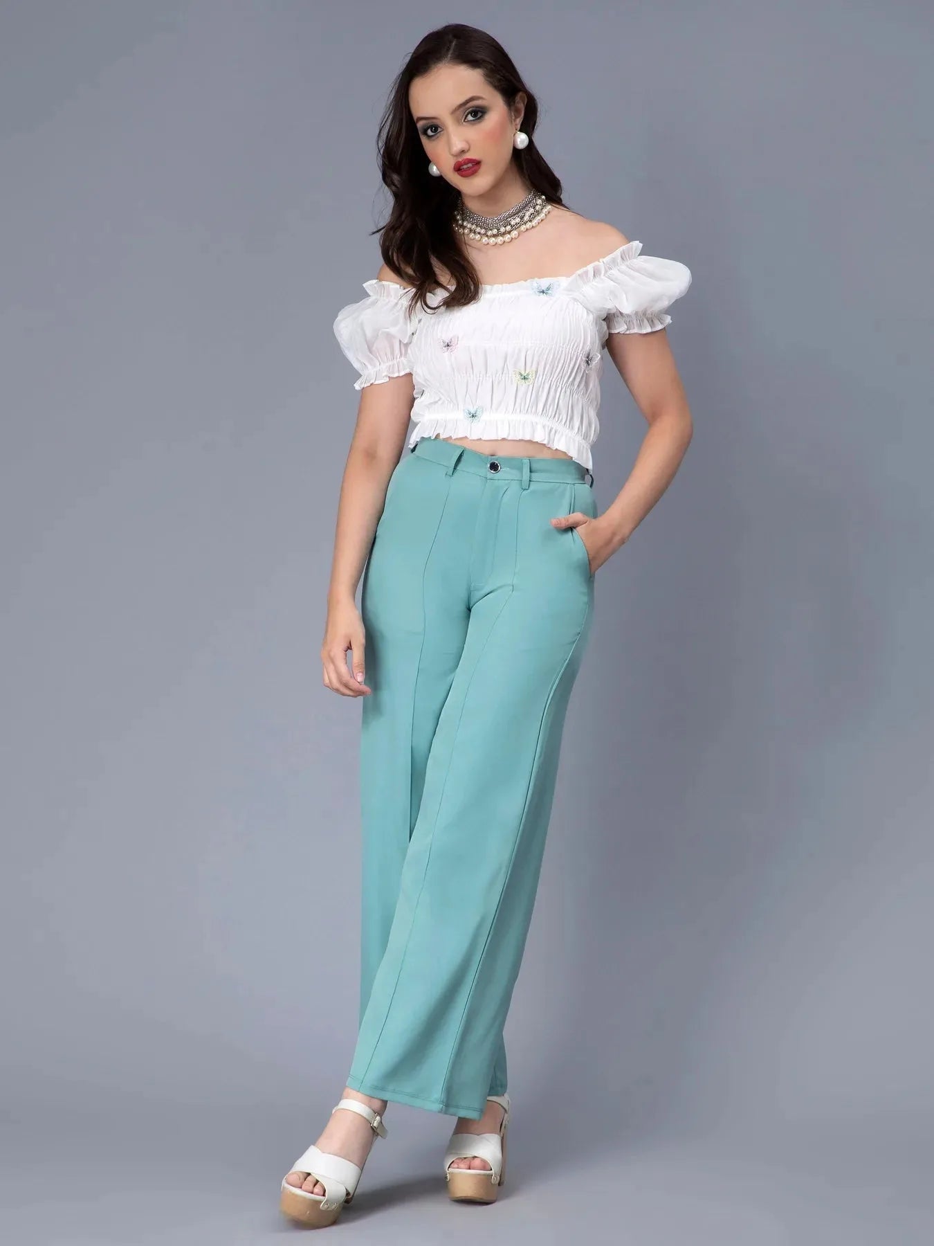 Pintuck Straight Pants