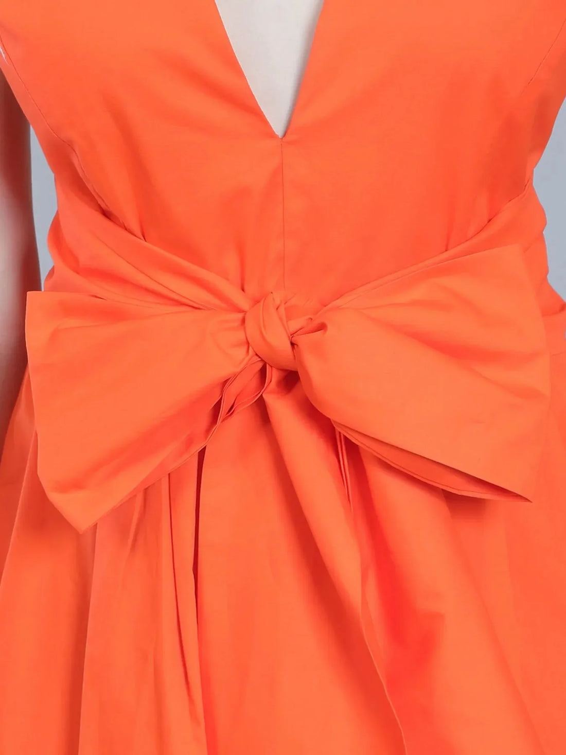 Deep V-Neck Cotton Dress