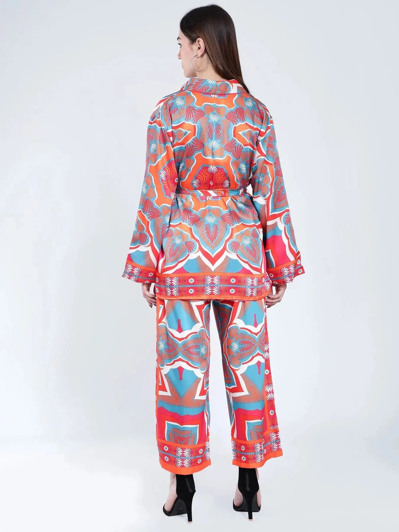 Tropical Printed Kimono Three-Piece Set