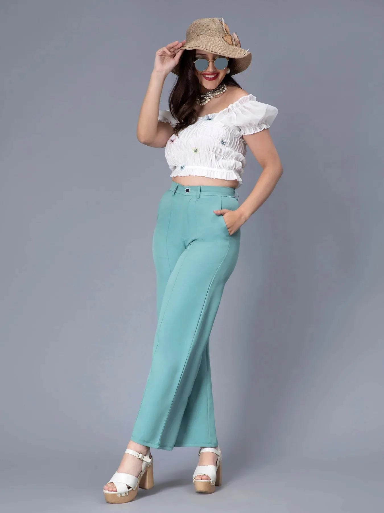 Pintuck Straight Pants