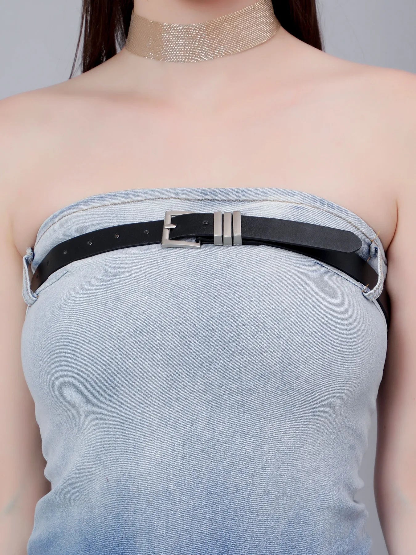 Gradient Tube Denim Dress