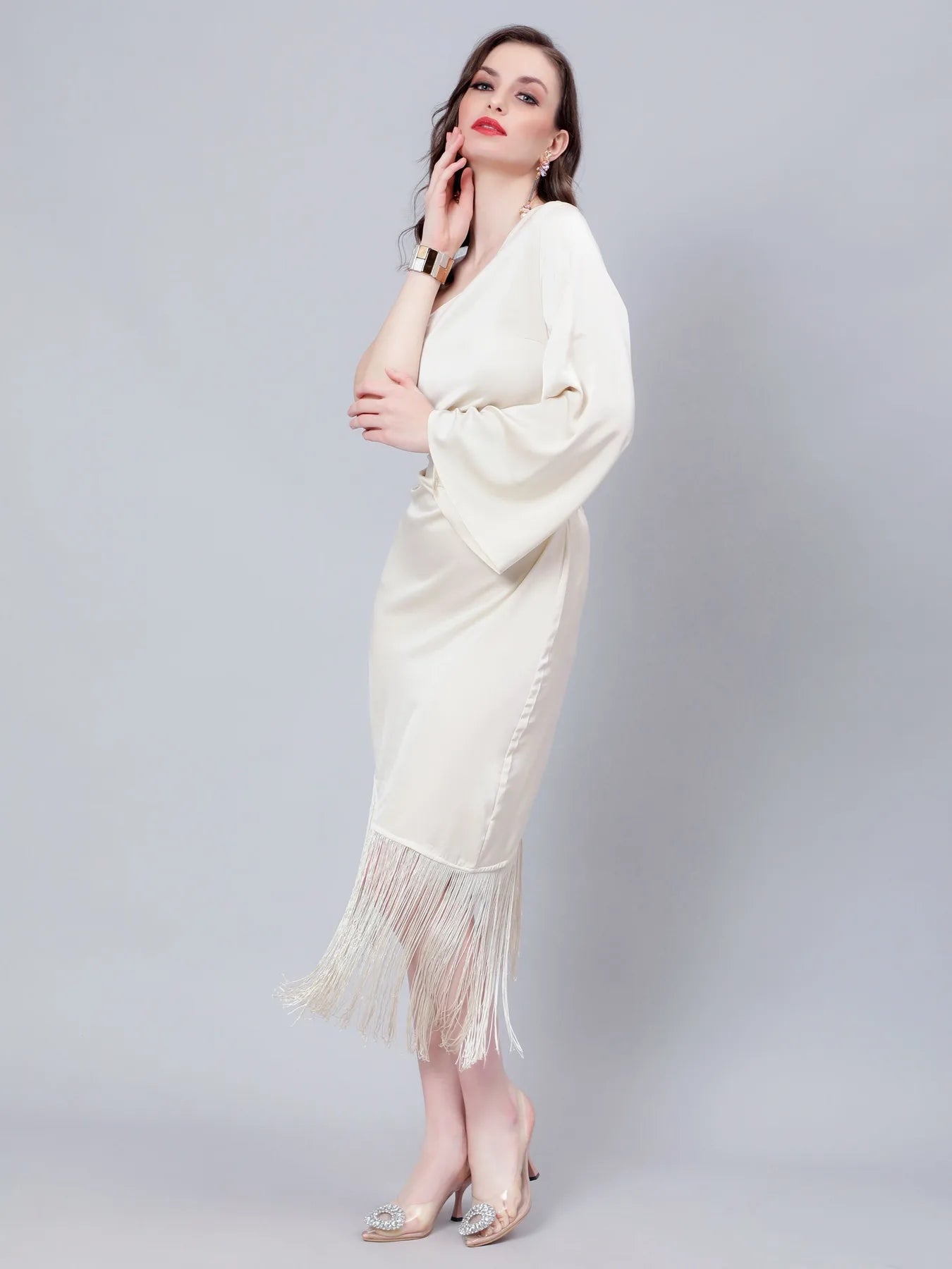 Fringe-Trimmed Party Dress
