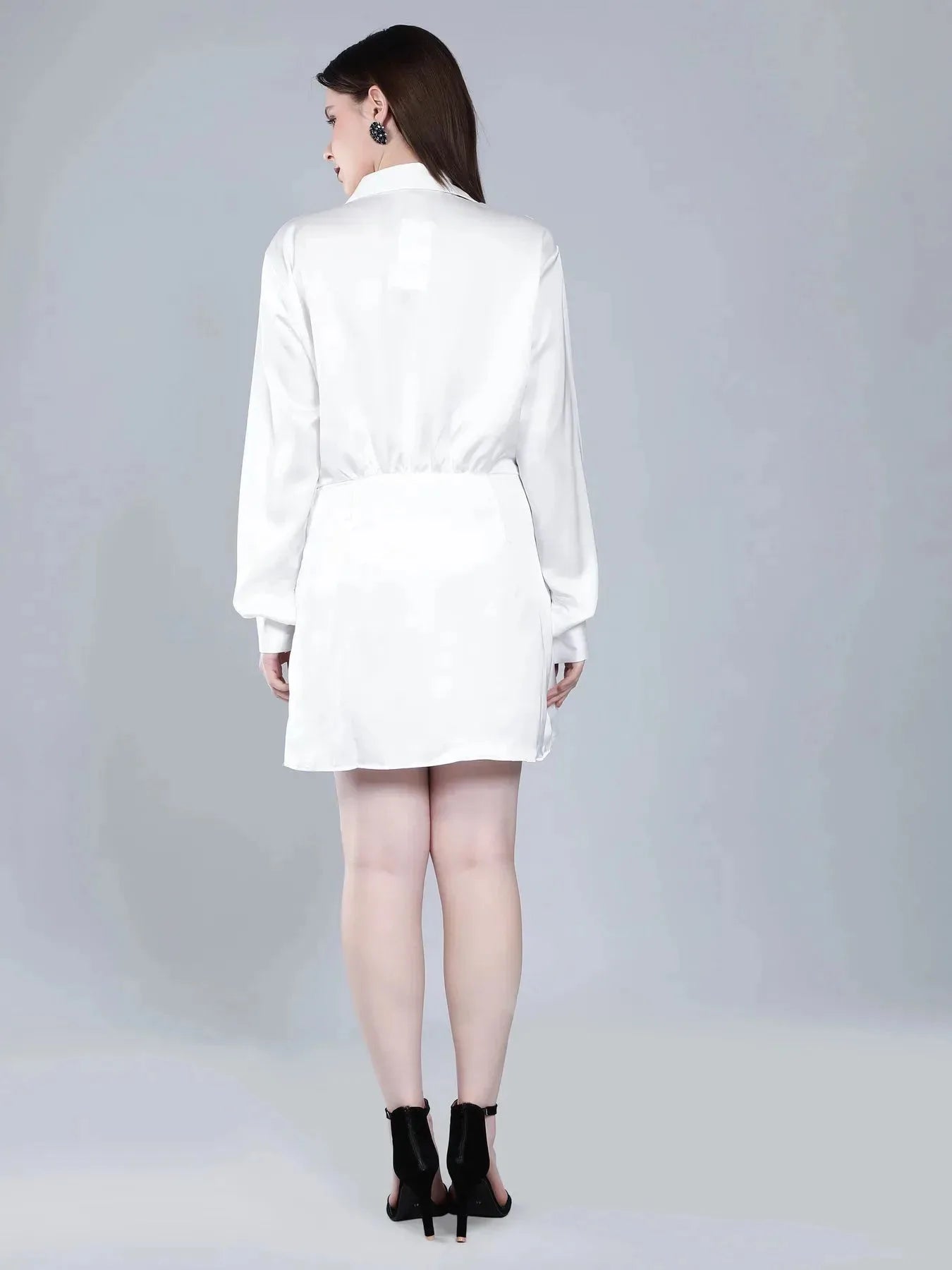 Satin Wrap Short Dress