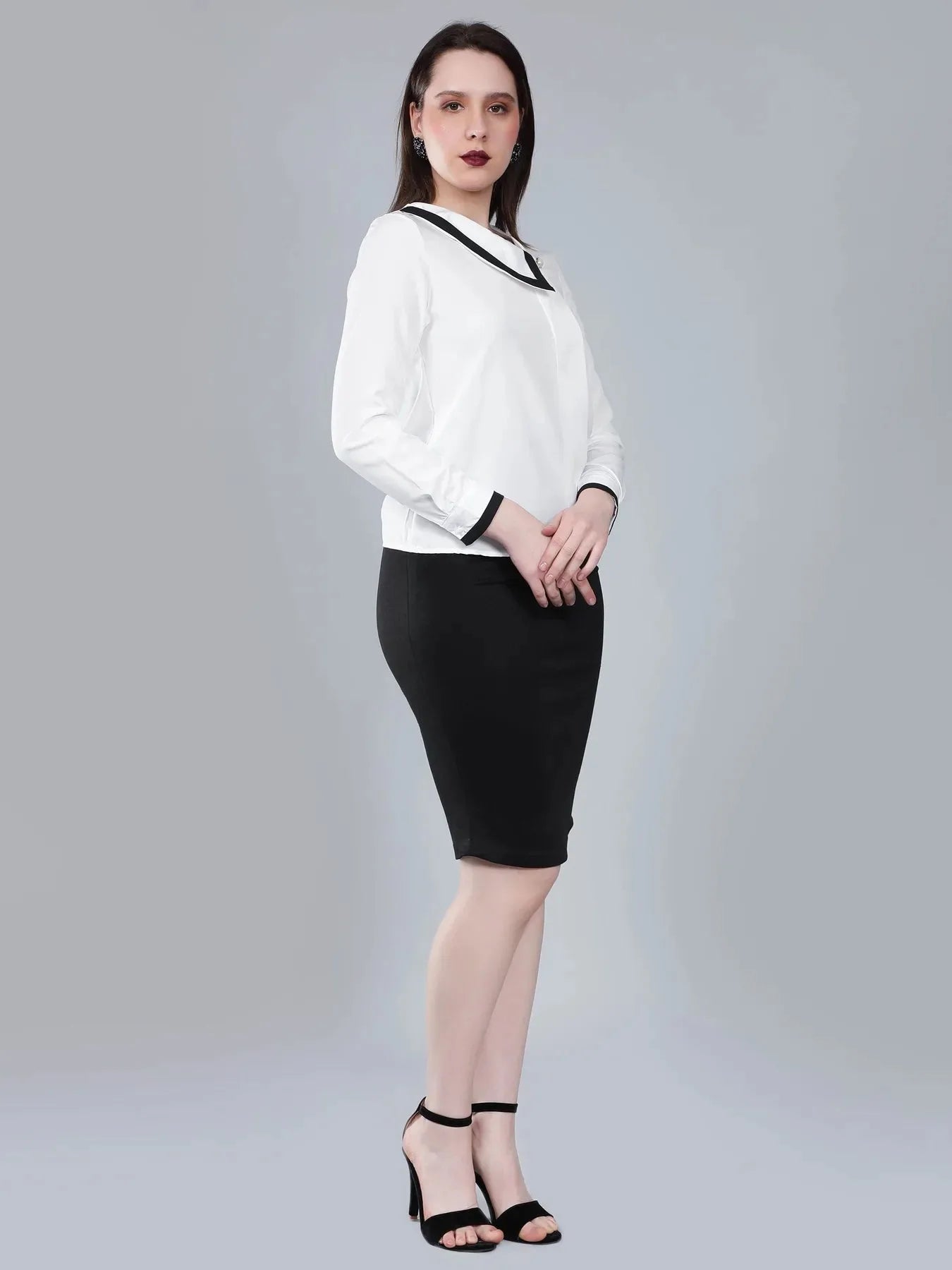 Asymmetrical Collar Blouse