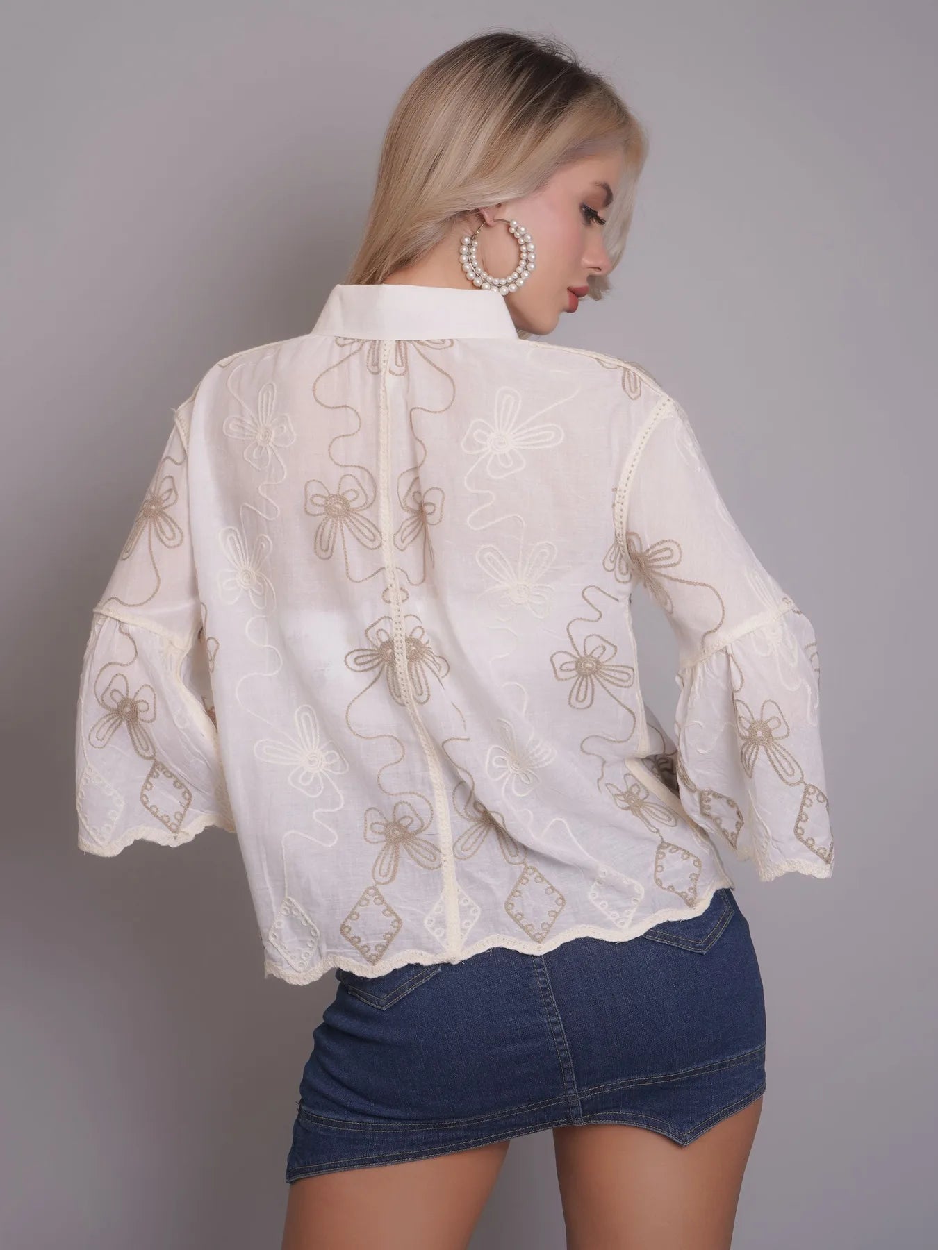 Chain Stitch Embroidered Shirt