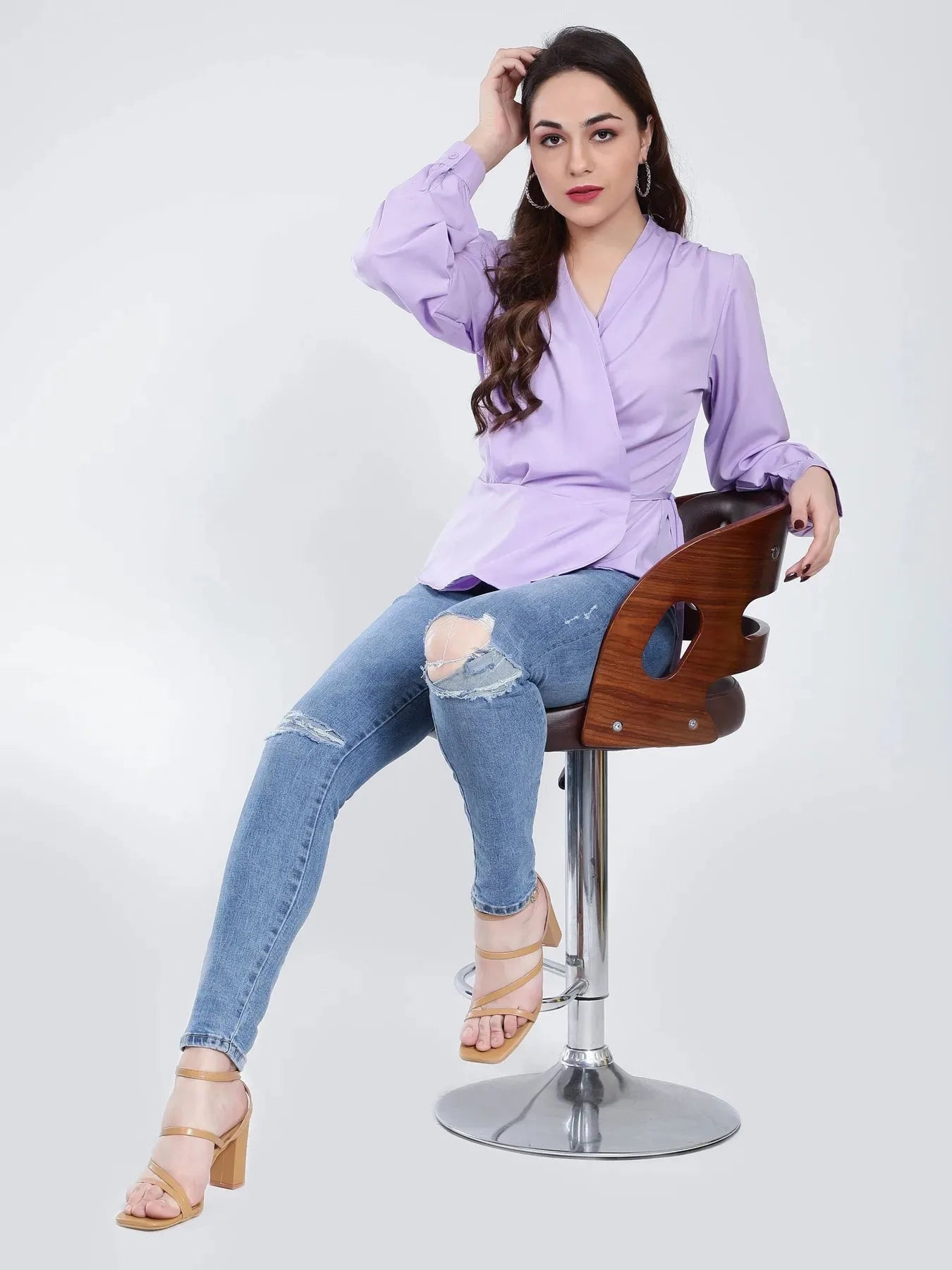 Front Overlap Top with Tie Ups