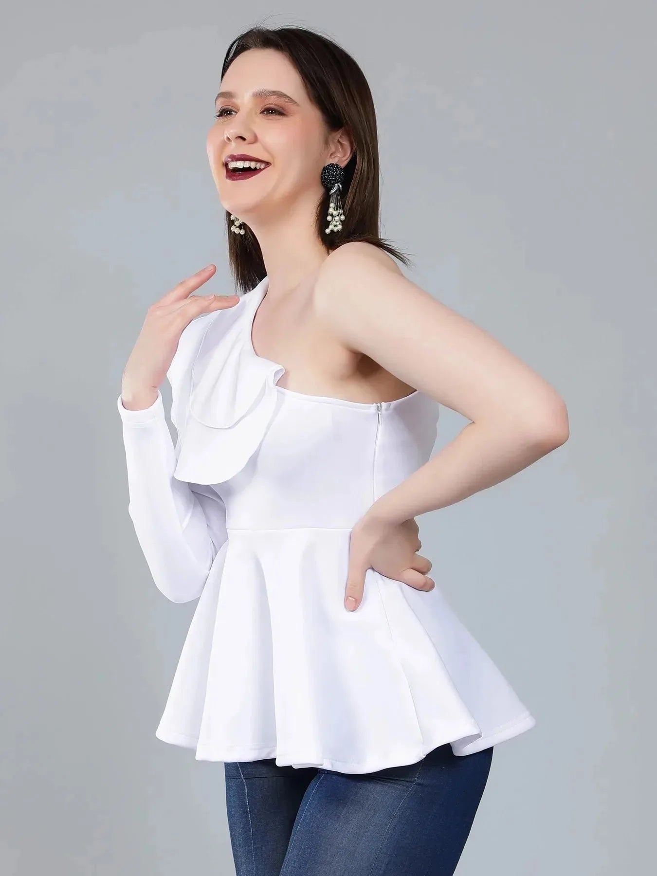 Off-Shoulder Peplum Blouse