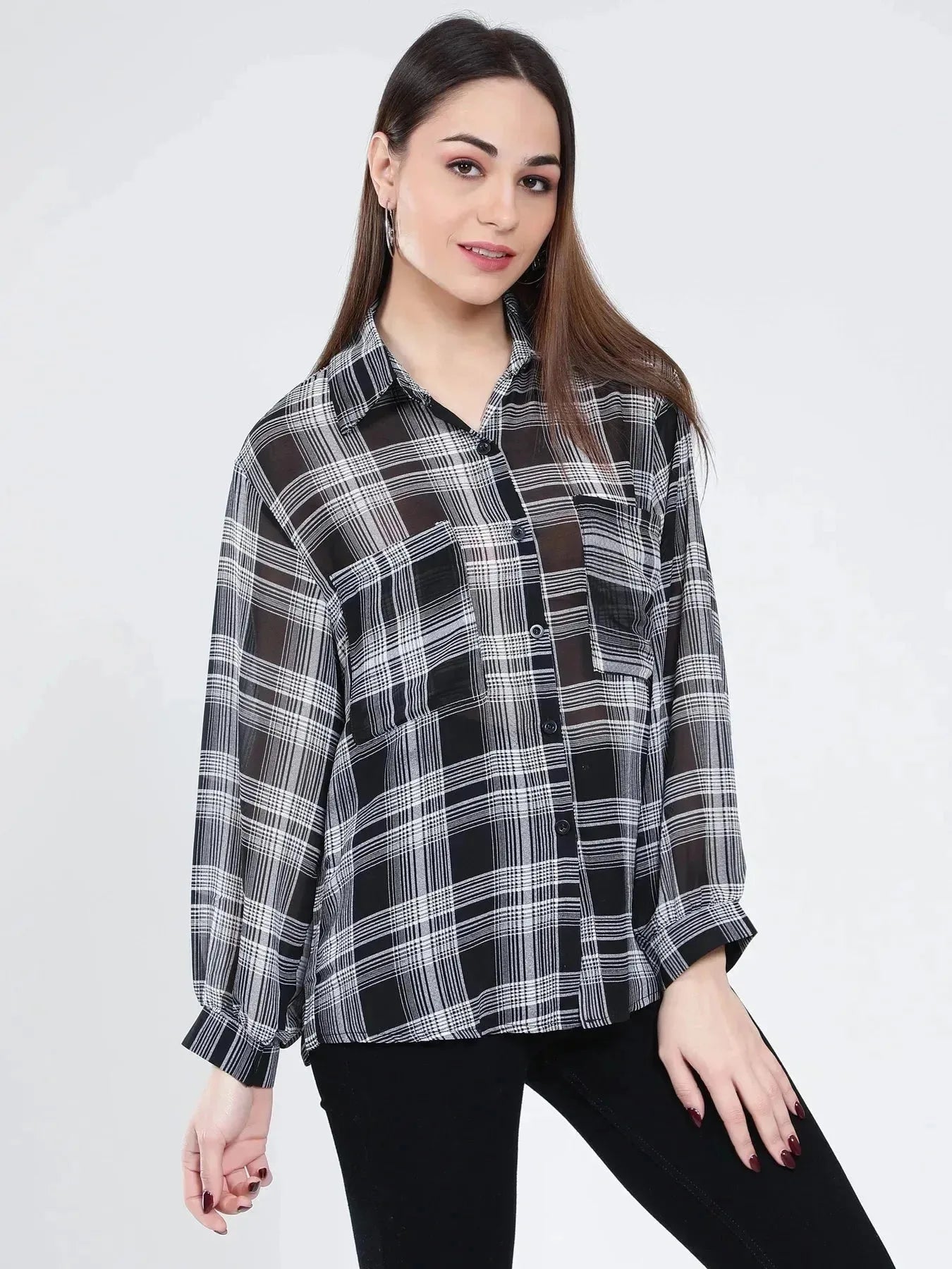 Plaid Sheer Shirt