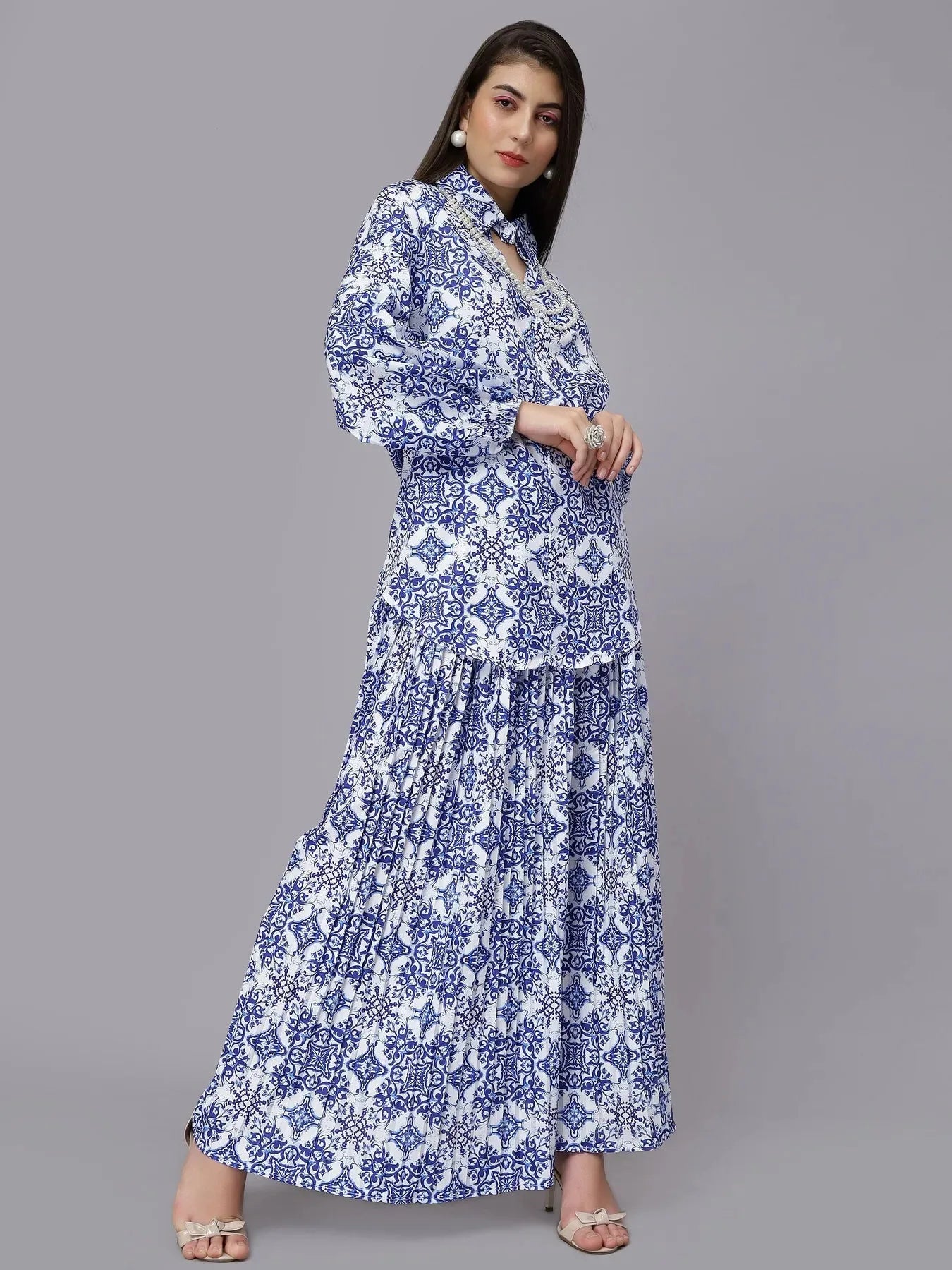 Majolica Print Oversized Two-Piece Set