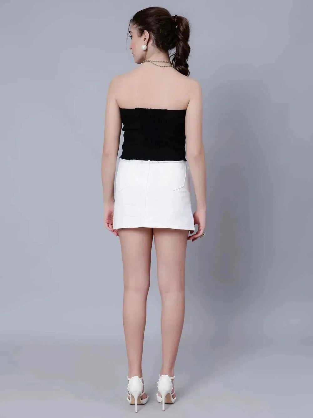 Denim Corset Crop Top