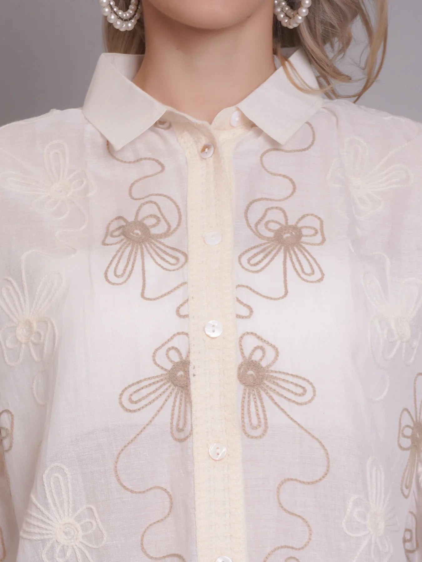 Chain Stitch Embroidered Shirt