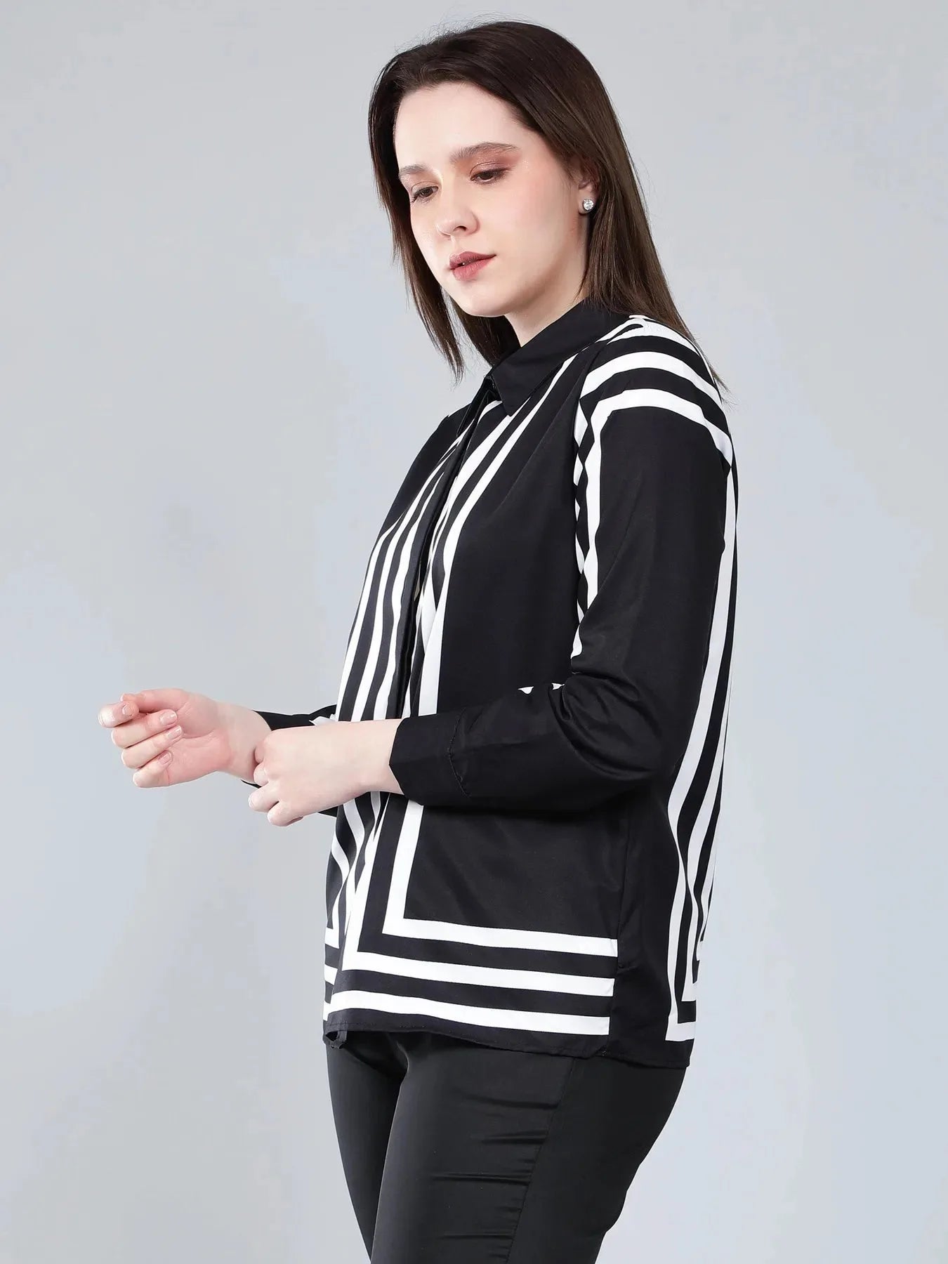 Geometric Striped Shirt