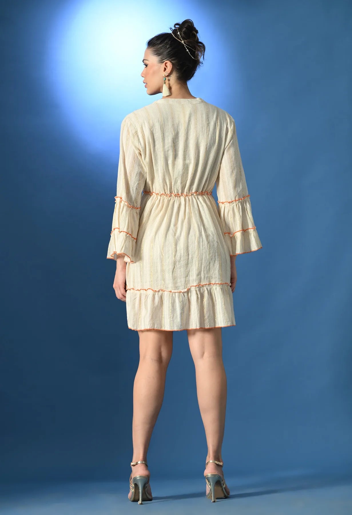 Orange Paisley Charm Short Dress